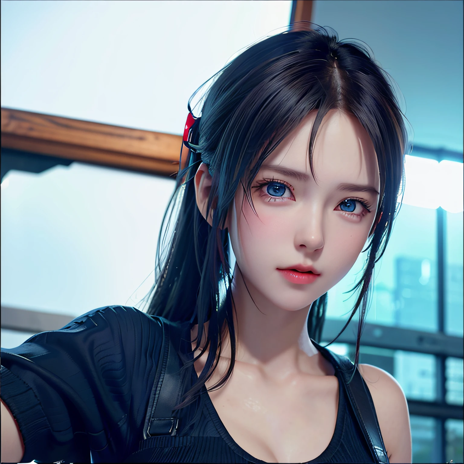 (8k, RAW photo, best quality, masterpiece:1.2), (realistic, photo-realistic:1.37),1 girl,cute,blue eyes, (solo),detailed faceponytail, dramatic angle,
,office,looking at viewer,pov,cyberpunk,