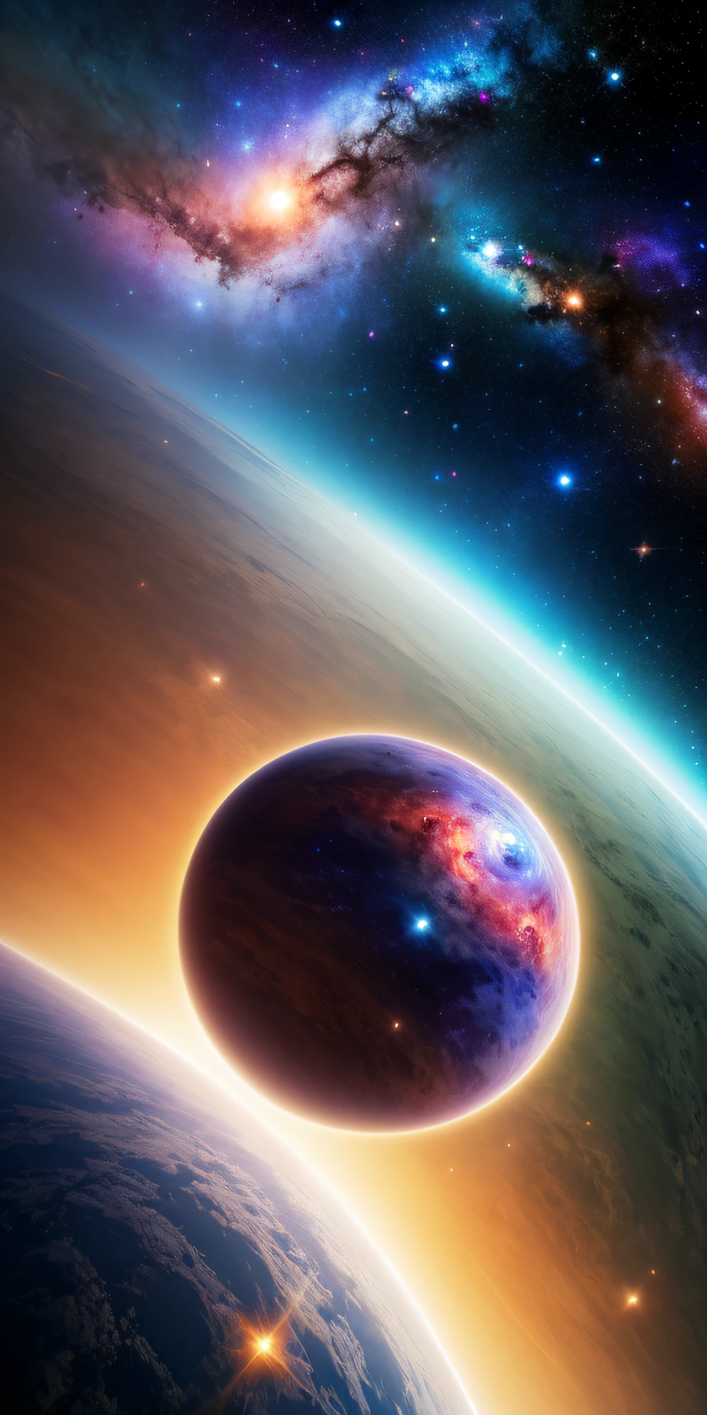 masterpiece, best quality, high quality, extremely detailed CG unity 8k wallpaper, Depth of Field, HDR,,Photorealistic,extremely detailed, Intricate, High Detail, universe, space, galaxy, stars, planets, astronomy, cosmos, celestial, nebula, black hole, solar system, cosmic rays, supernova, deep space, astronomical objects