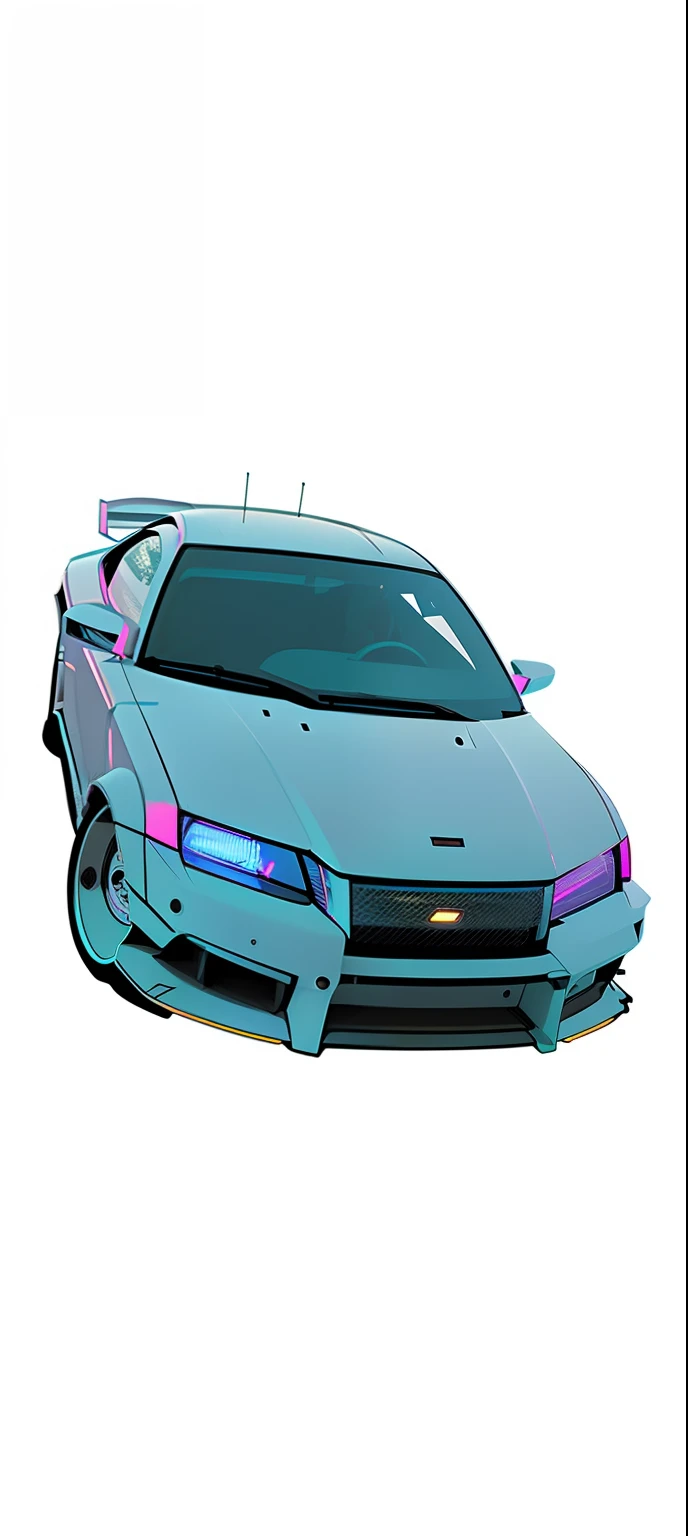 (nvinkpunk:1.2) A sports car in the style of SNTHWVE、light wave、Sundown、an intricate、It is very detailed;