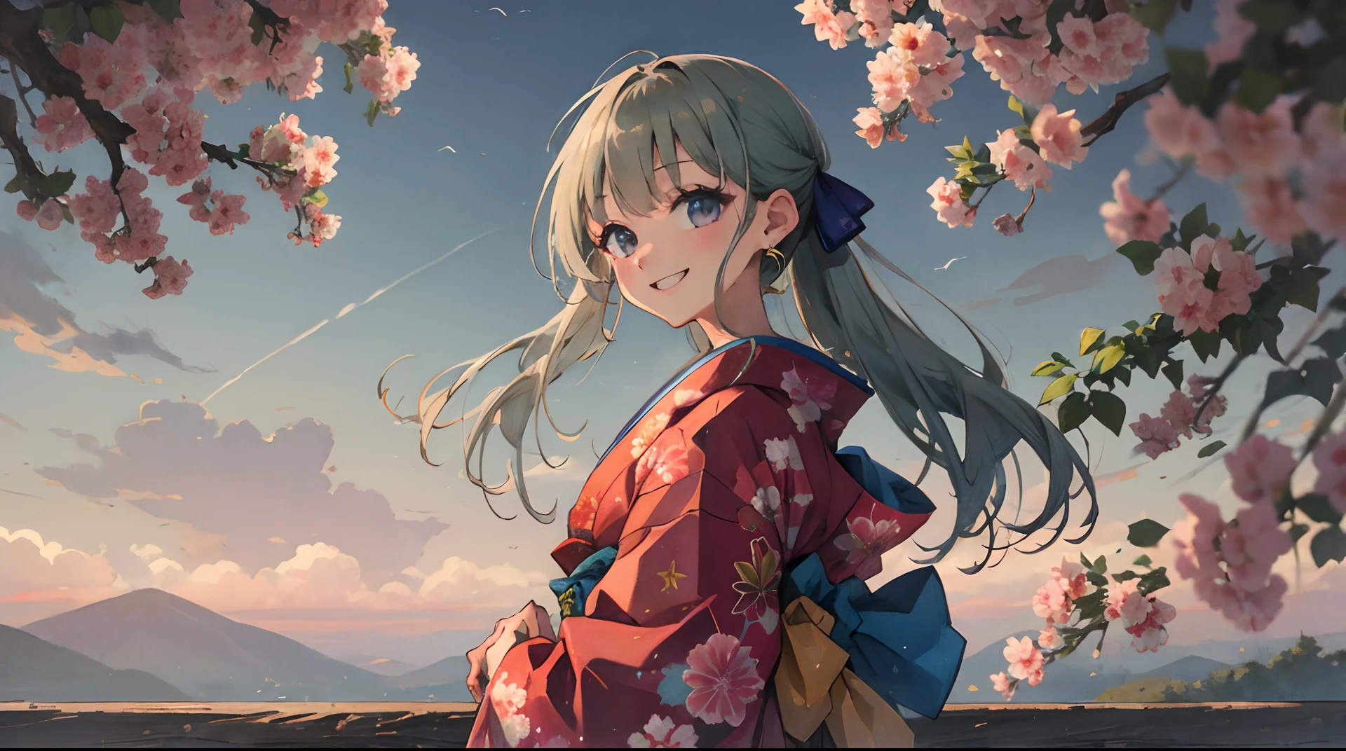 masterpiece, highres, best quality, 1girl solo, kamisato_ayaka, smile, kimono