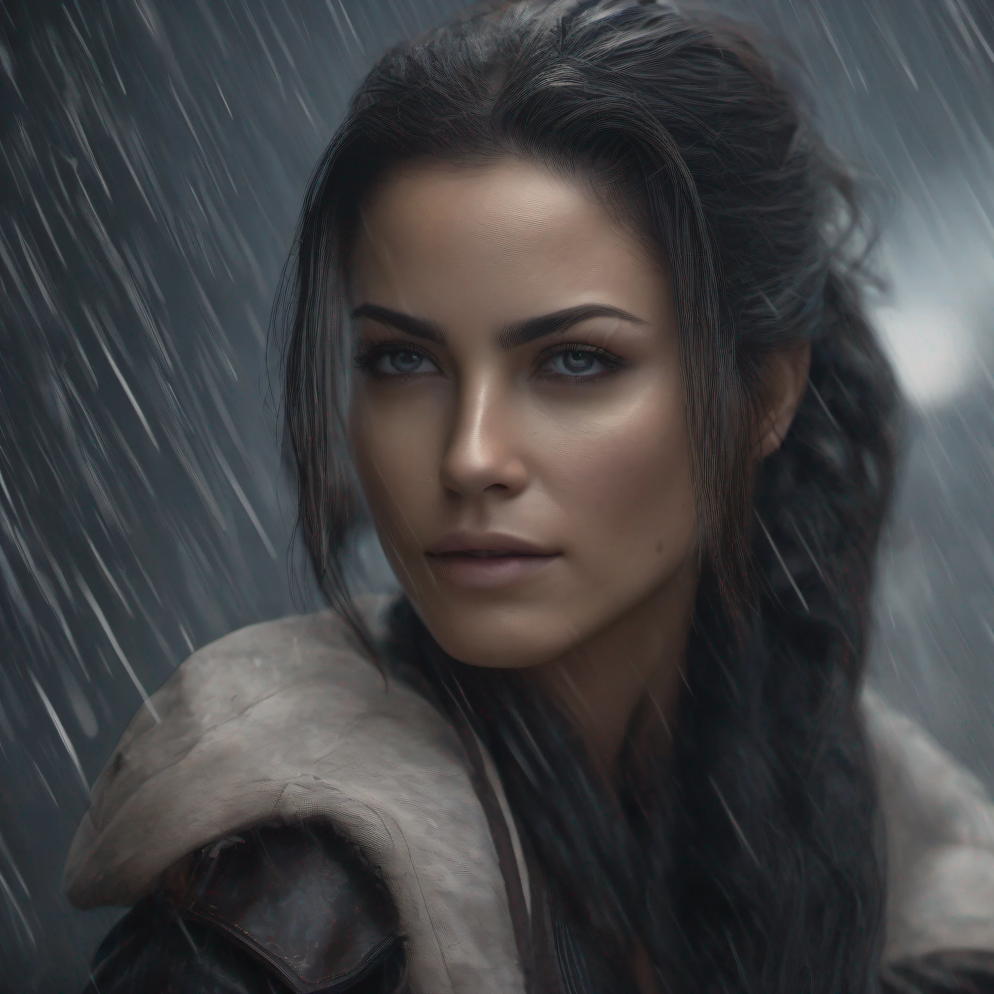 ultra detailed artistic photography, Beautiful Latina woman with black
Long hair gathered in a ponytail, Silvery storm eyes, detailed gorgeous face,
casual wear, Leather, fantasy concept art, accuracy, Amazing,
wonder, finely, super, Exquisitely, Photorealistic 8K resolution
masterpiece, Produced Cinematic Character Render, Ultra-high quality
model, diffused lighting, sharp-focus, photographer Frank S. Bangs,
high definition, HDR, 8K UHD, dslr, soft-lighting, hiquality,
Film grain, Fujifilm XT3