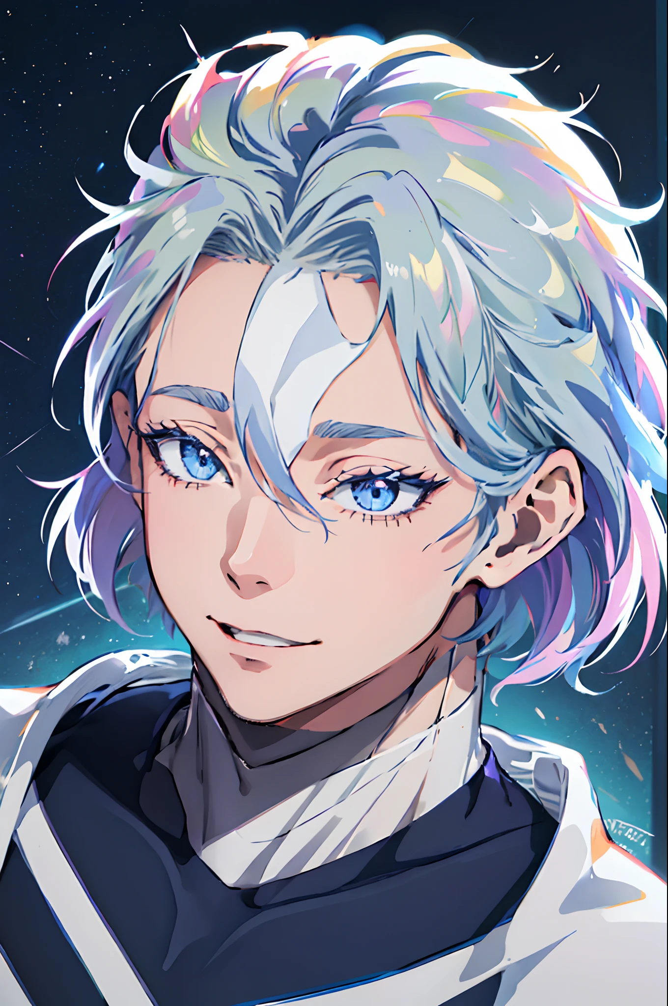 (masculino), personagem anime de um jogador de futebol com cabelo azul e um uniforme azul, Fanart oficial Behance HD, Digital anime illustration, Kentaro Miura estilo de arte, Wojtek FUS, 2d illustration, Kentaro Miura Arte, 2d illustration, arte de anime digital detalhada, fanart requintada altamente detalhada, Concept Art Digital Illustration, estilo pintura digital, full art illustration