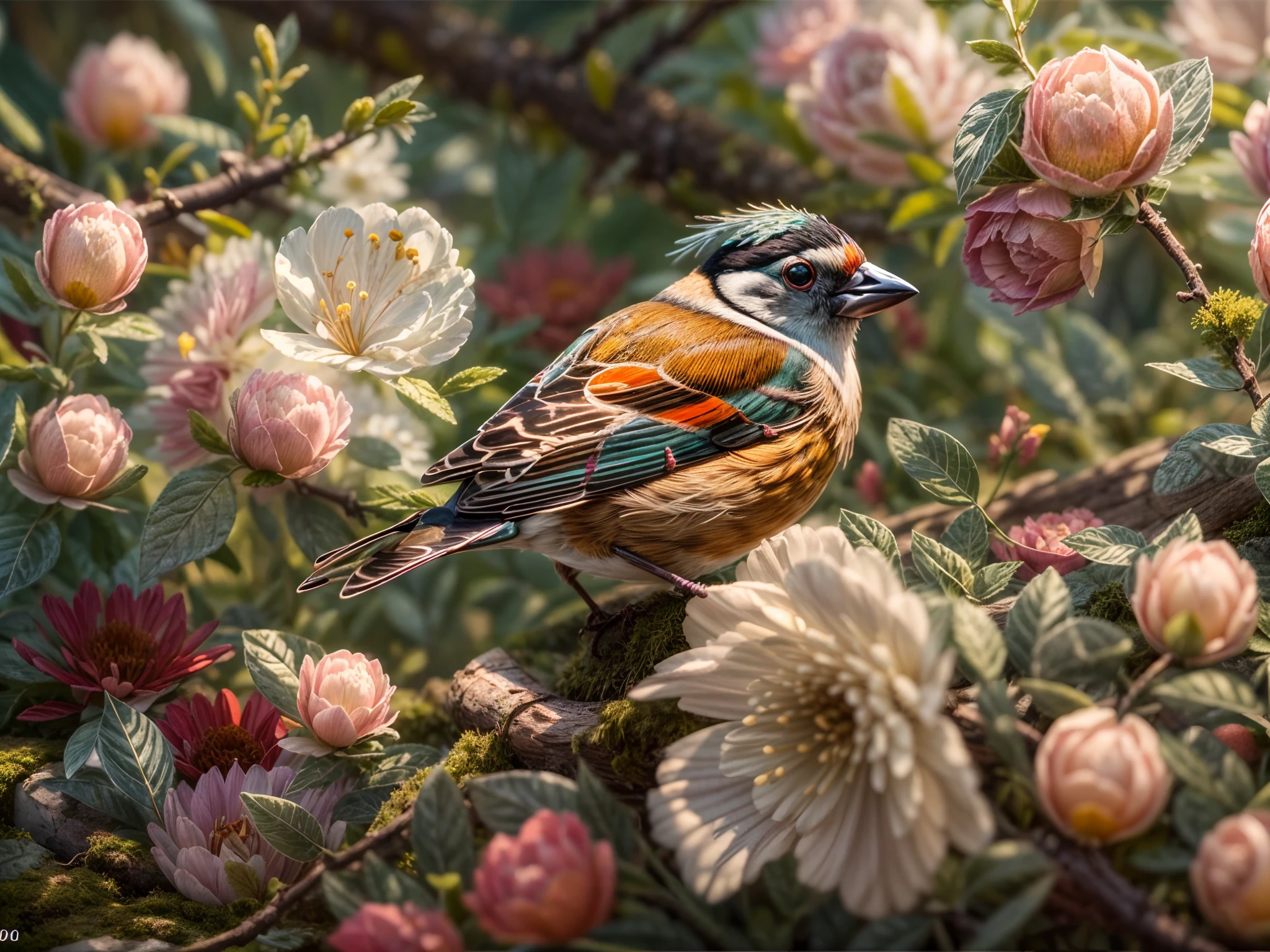 Hyperdetailed Oil painting, late spring, a (wholesome romantic couple rest in a meadow of whitethorn bush), (lady bug on flower), vivacious (bee tromping on pink threads), (chaffinch watching the scene from its grey mossy nest), masterpiece, masterwork, meticulous, intimate, nuanced, highest quality, highest fidelity, highest resolution, highres, highest detail, hyper-detailed, detail enhancement, deeply detailed, uhd, hdr, fhd, 8k, 16k, 32k, 64k, caustics, subsurface scattering, High Dynamic Range, Dynamic Tone Mapping, Specular reflection, sub-pixel convolution,