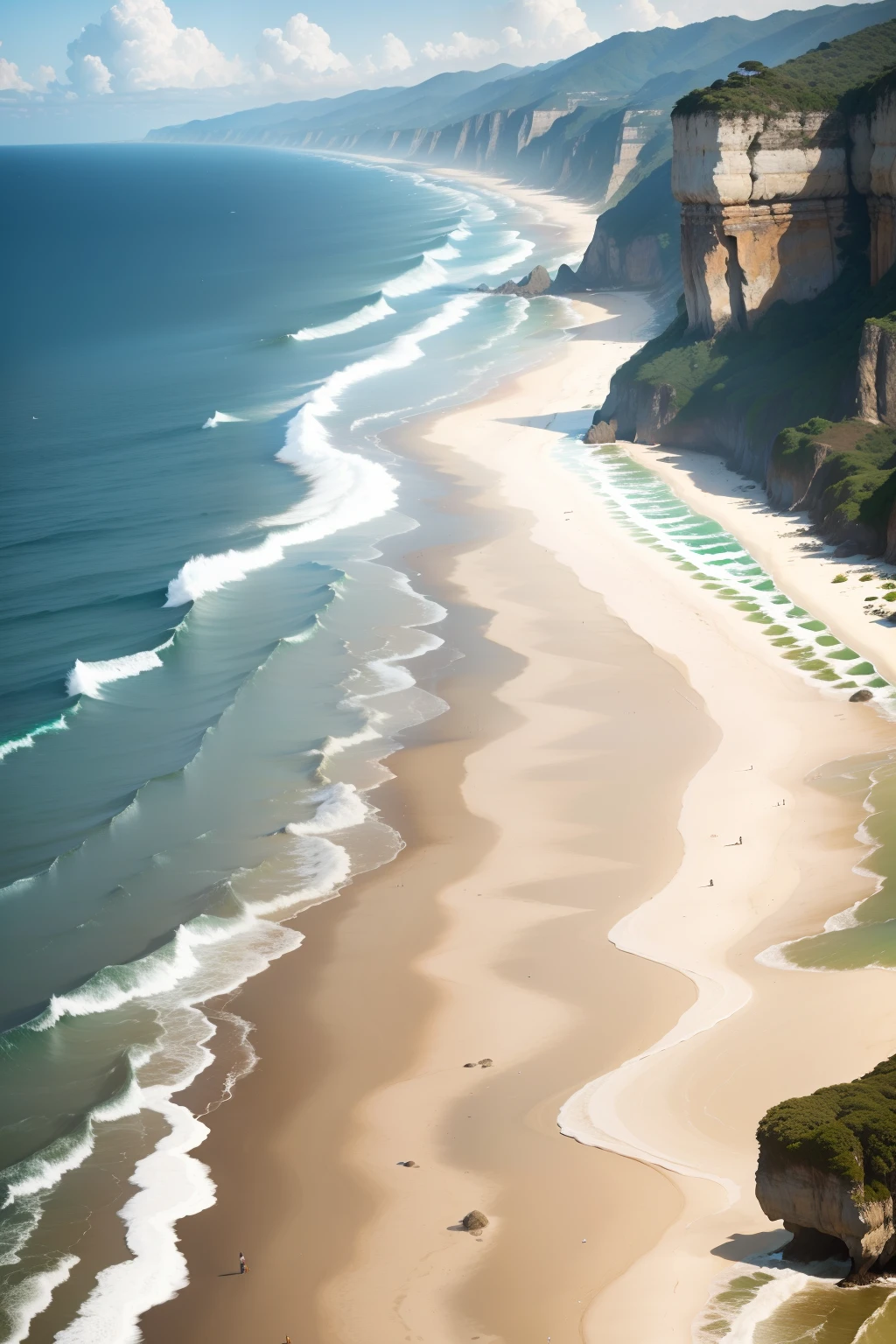 criar praia vista ao longe, pouca luz, ondas altas, vento, ondas, pedras, rochas, litoral, pedras marrons canions, escuro, a noite, An Indian on the beach