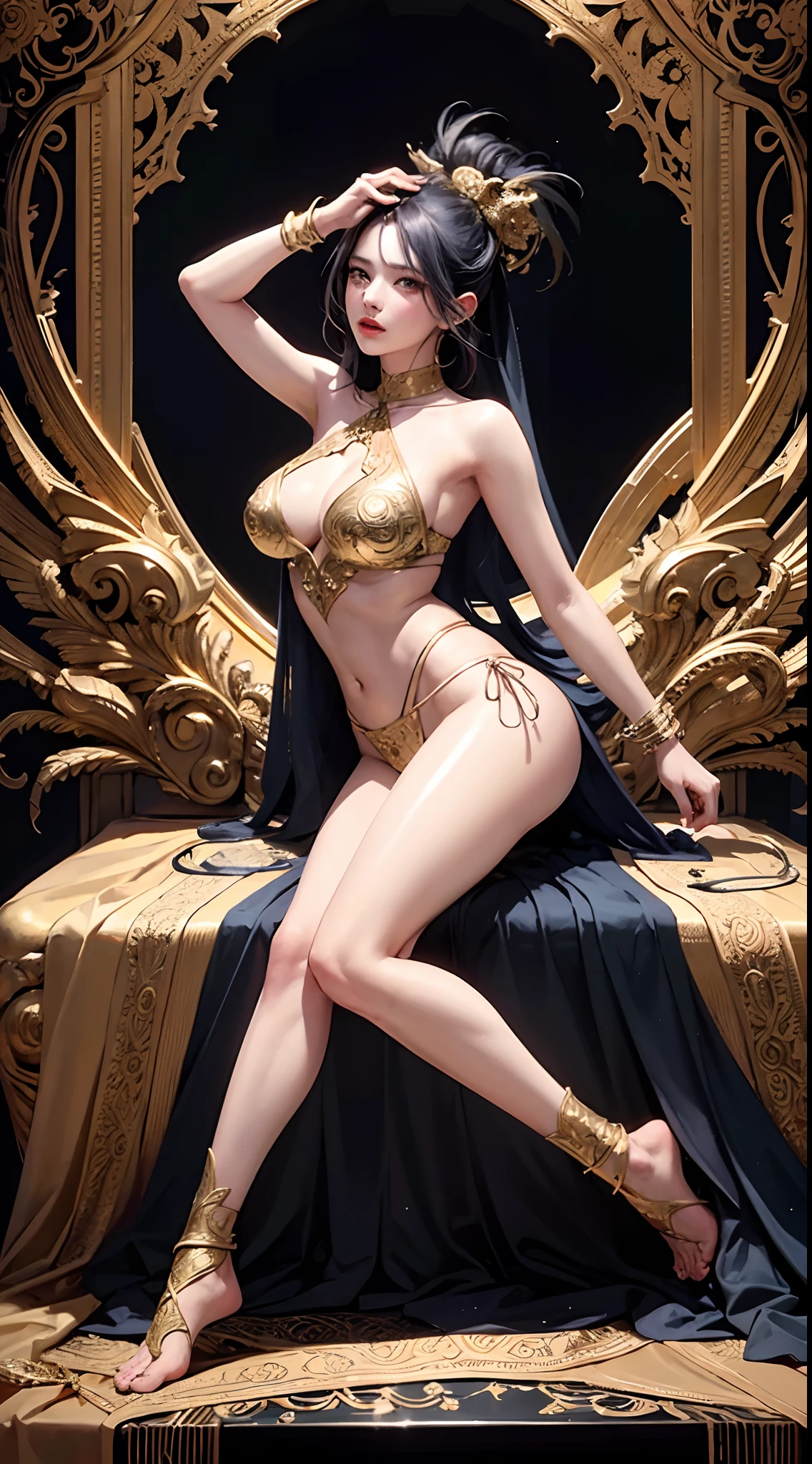 PerfectNwsjMajic,(tmasterpiece,top-quality,best qualityer,offcial art,Beauty and aesthetics:1.2),(1girl),extremedetailed,rich colourful,highest details,offcial art,Unity 8k壁纸,ultra - detailed,Beauty and aesthetics,big breasts beautiful,tmasterpiece,best qualtiy,(zentangle,mandala,Tangles,entangled),holy rays,gold foil,Gold leaf art,Flash drawings,are shoulders,The barefoot,Bigchest,shiny skins,shinny hair,,perfect eyes,Perfect iris,full-body portraits