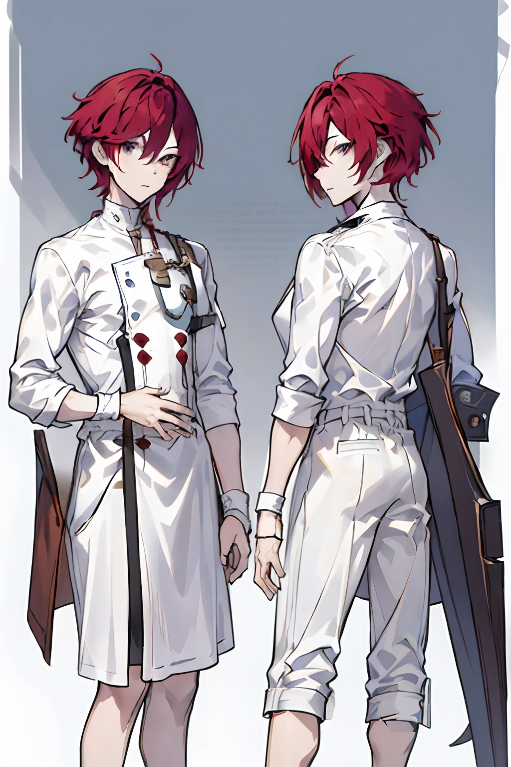 ((Masterpiece)),(((Best Quality))),(Character design sheet,same character,front,side,backboob), 1male, 独奏,The image of a man, (Haruki Teno's hairstyle, (Redhead:1), casual dress, Full HD, beste-Qualit, , Masterpiece, Best Quality, Looking around, full - body, Concept art, character concept art, Character sketch, reference sheet, Character Sheet, (Simple background, whitebackground: 1.3)