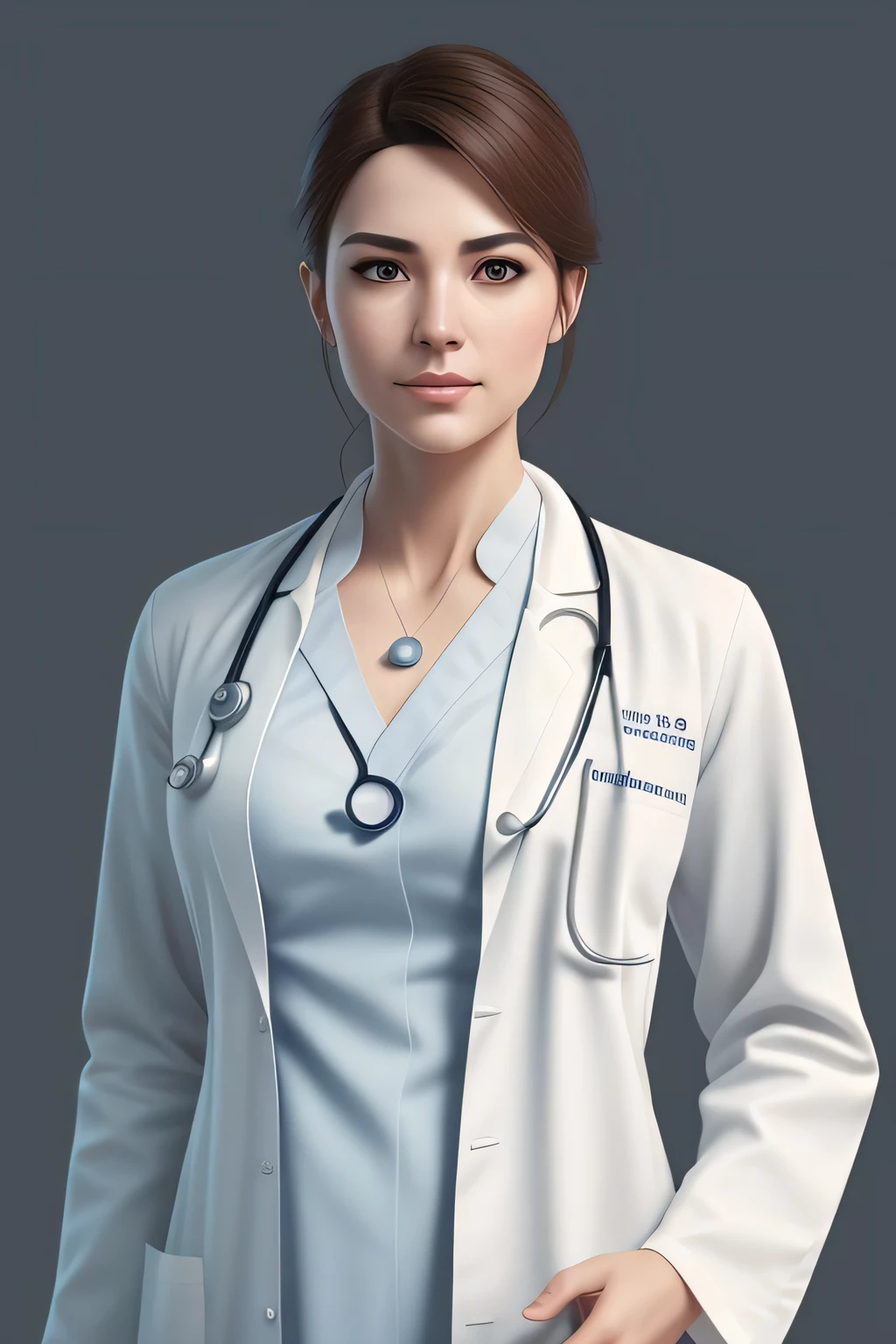photo of a gorgeous young doctor wearing a doctors outfit in the style of stefan kostic, realistic, sharp focus, 8k high definition, insanely detailed, intricate, elegant, art by stanley lau and artgerm