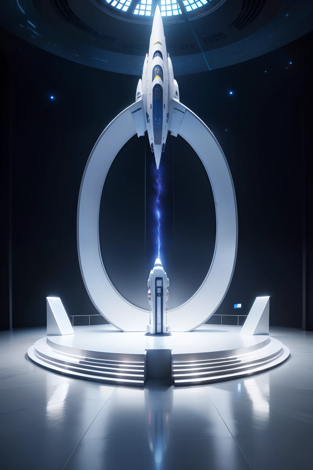 Exhibition stage design,space themed,heavenly body,spaceship,catwalks