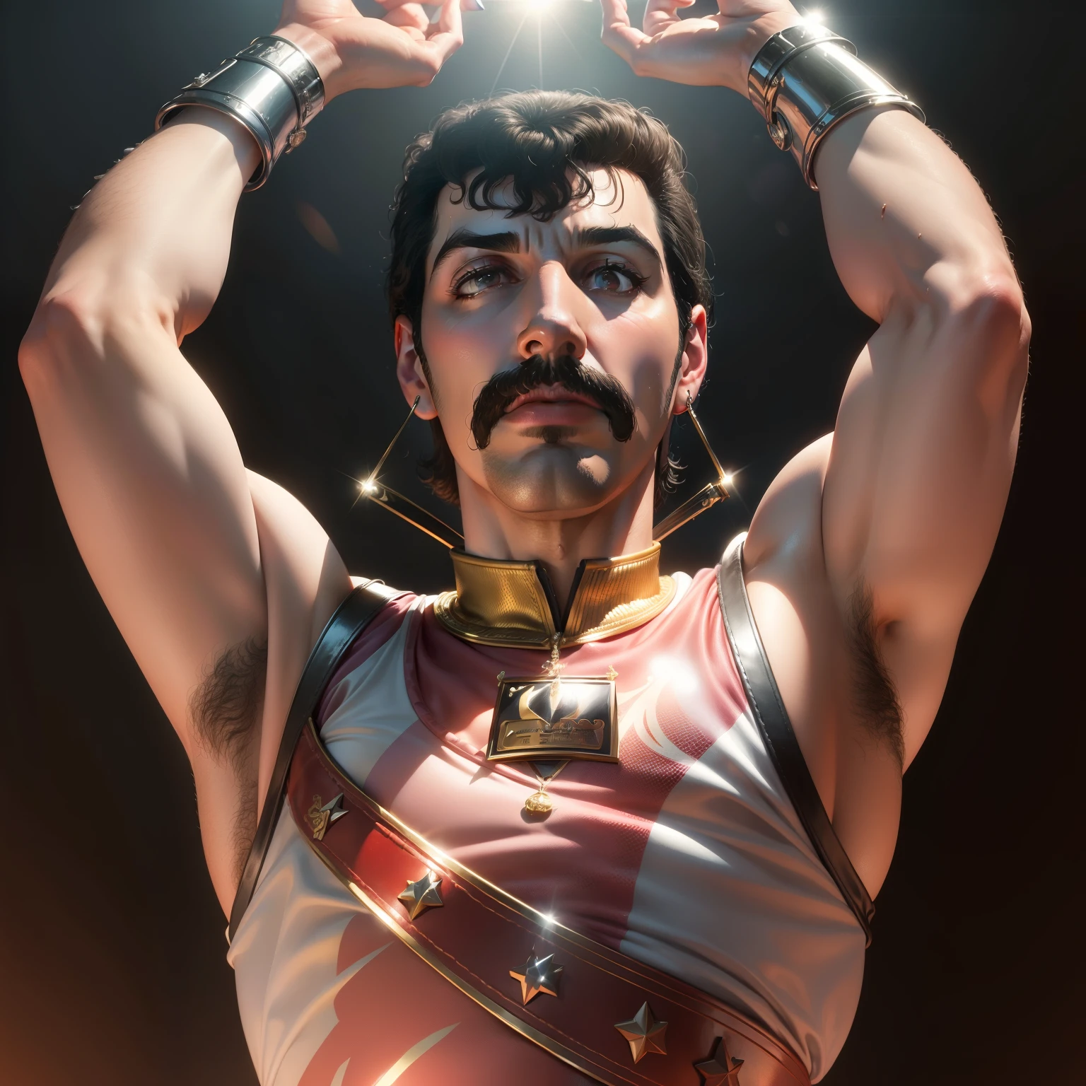 (Fredie Mercury:1.5) Hiper-realismo, (vida real:1.2), 8k