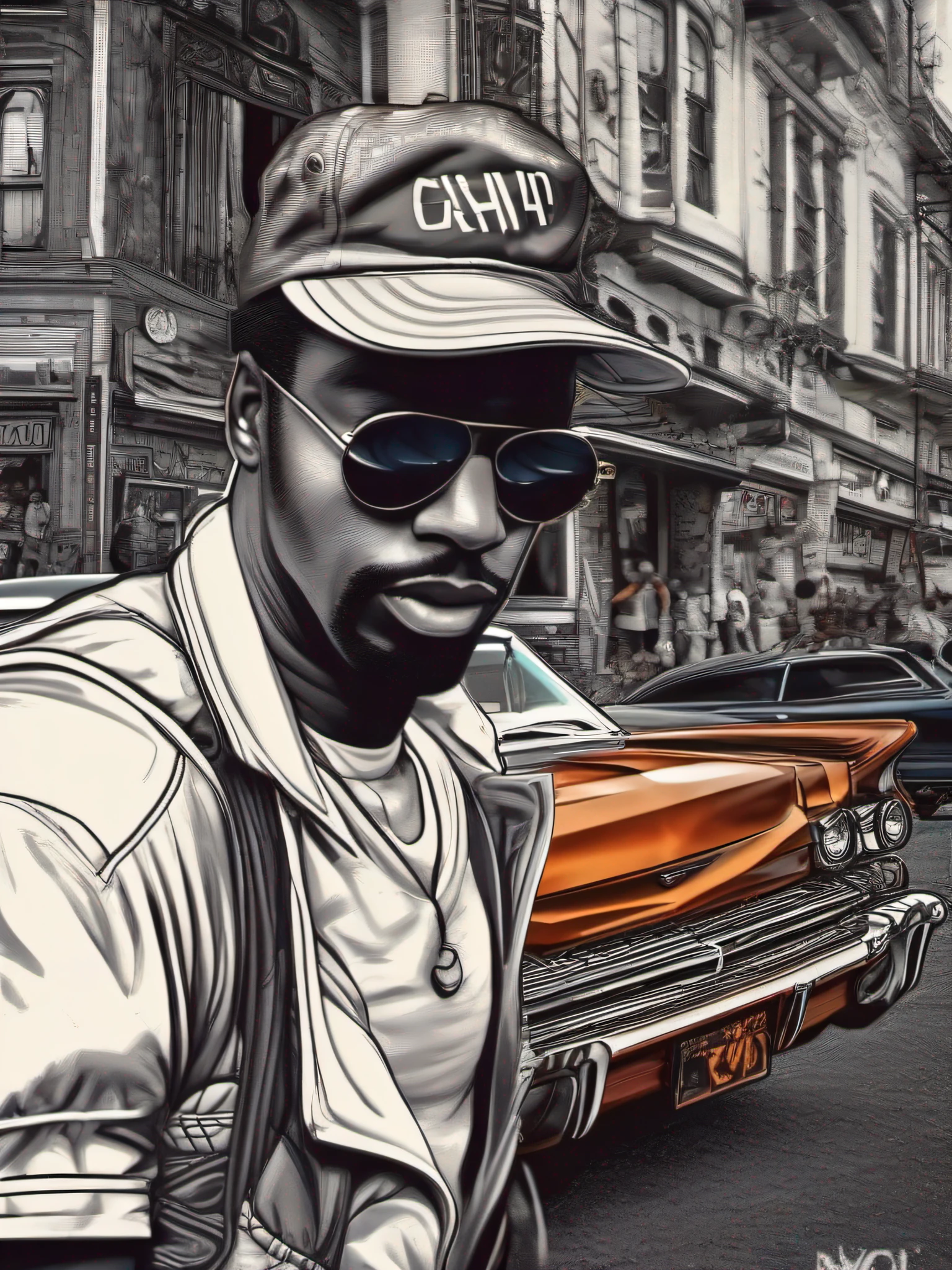 black gangstar illustration style cgsociety .print ready vector t shirt design, black gangstar illustration, 60s style, vintage style, front view, sticker, clean white background, professional vector, high detail, t shirt design, graffiti, vibrant, ( ultra full hd), (ultra full hq), (extremely detailed), (award-winning masterpiece).64k)), by ray dozy, ultra hd, realistic, vivid color, highly detailed, UHD drawing, pen and ink, compositing perfect, beautiful intricate detail insanely detailed octane rendering trending in artstation, 8k art photography, photorealistic concept art, perfect light soft natural volumetric cinematics