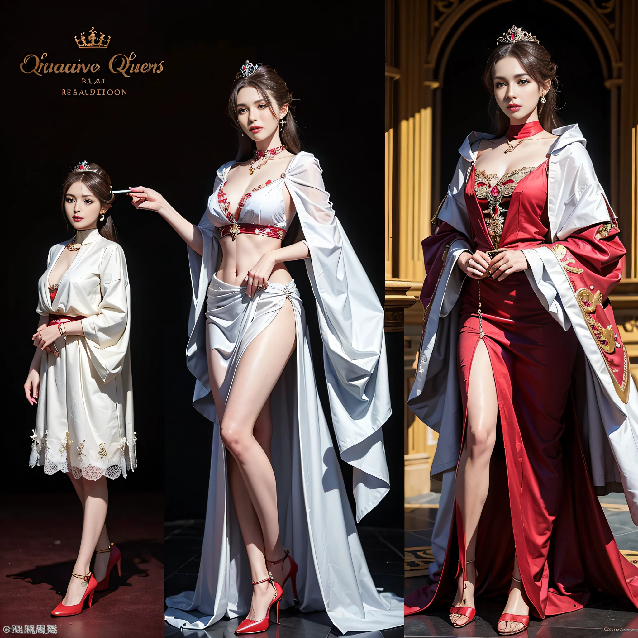 ((​masterpiece:1.4)、(top-quality:1.4)、(reallistic:1.7))、Queen of Mars、coronation ceremony、Super beauty、Sexy Daughter、1girl in、Luxurious costumes worthy of a queen、age19、Super Ultra Ultra Bikini、Looking Back Beauty、Outstanding style、Slender Abs、Anatomically correct limbs、Anatomically correct body structure、Realistic standard body shape、beauty legs、Beautiful ass、A detailed eye、beautidful eyes、Raw photo、red-lips、Red high heels、tiarra、a choker、a necklace、耳Nipple Ring、Palace Royal Palace Room