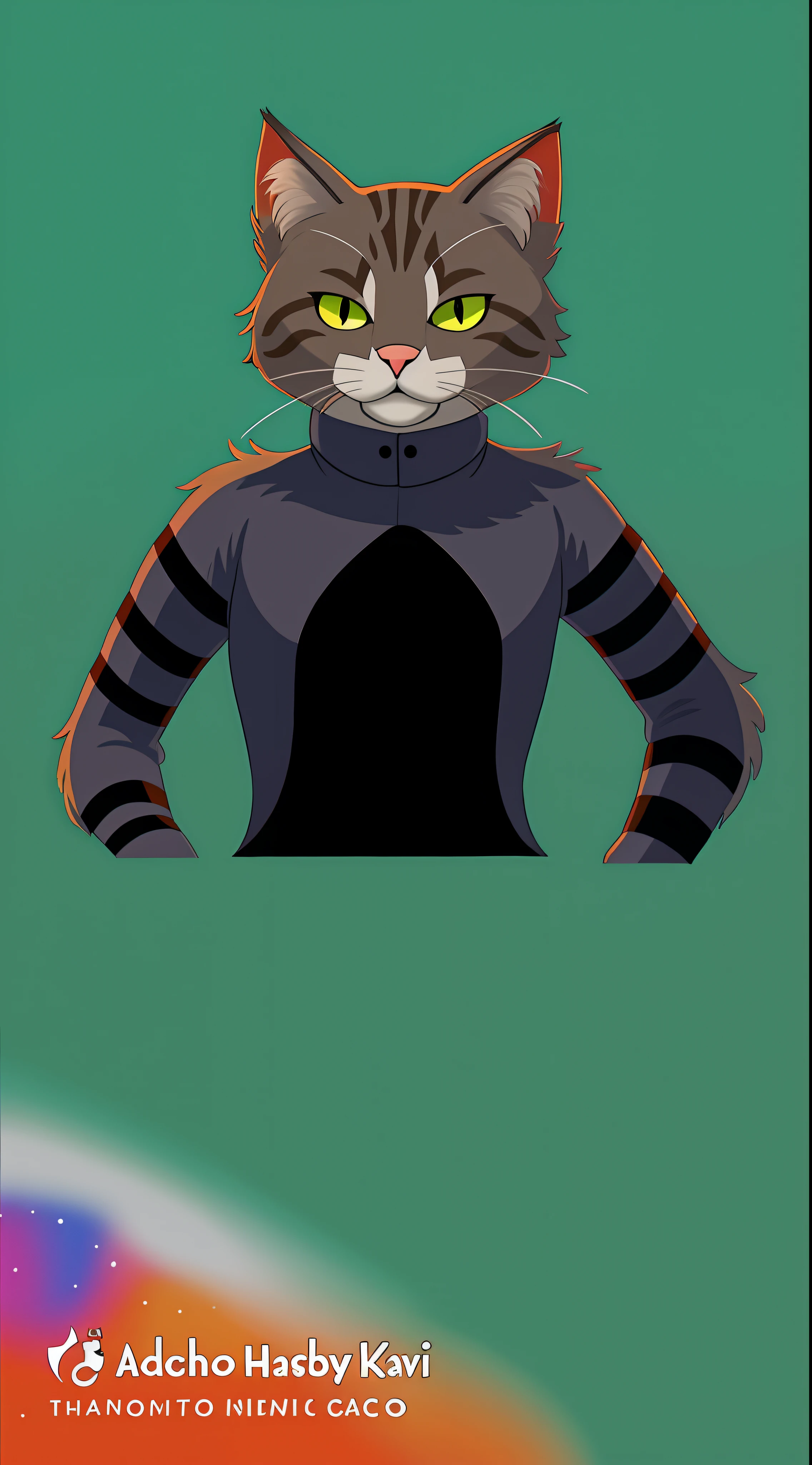 There is a cat that is standing with its hands on its hips, anthropomorphic cat ninja, anthropomorphic female cat, Ashfur de gatos guerreiros, Retrato de personagem peludo, sem linha, um gato antro, Arte digital peluda, anthropomorphic cat, personagem peludo, arte conceitual oficial, generic furry style, Tabaxi :: Velhaco
