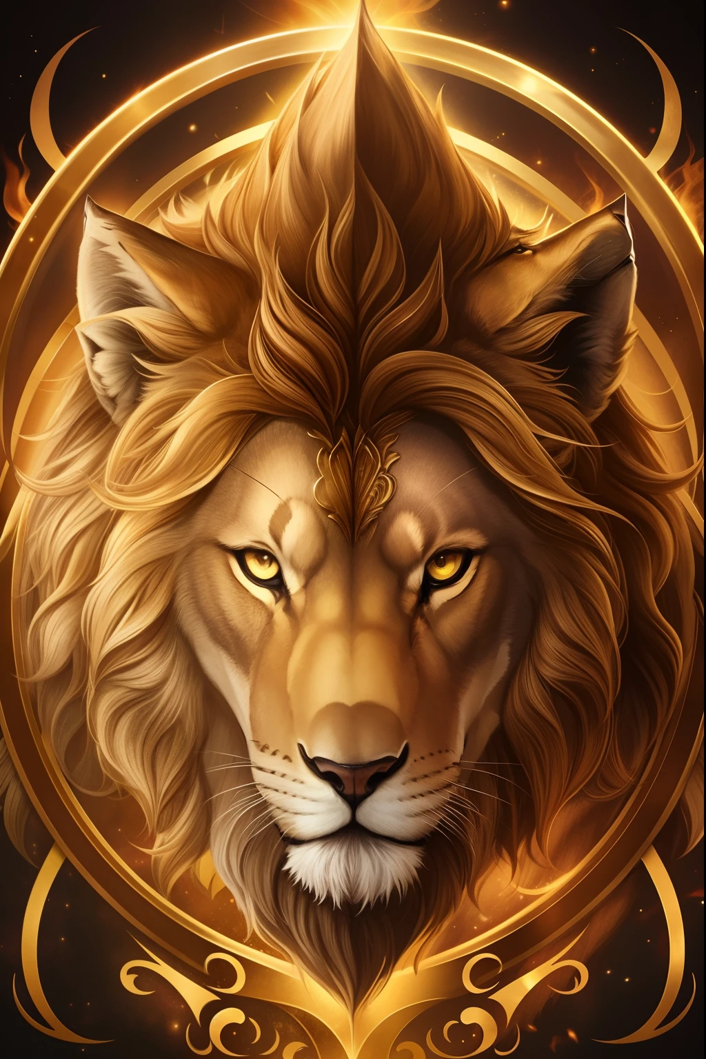 a wolf metamorph lion metamorph gold, cloth