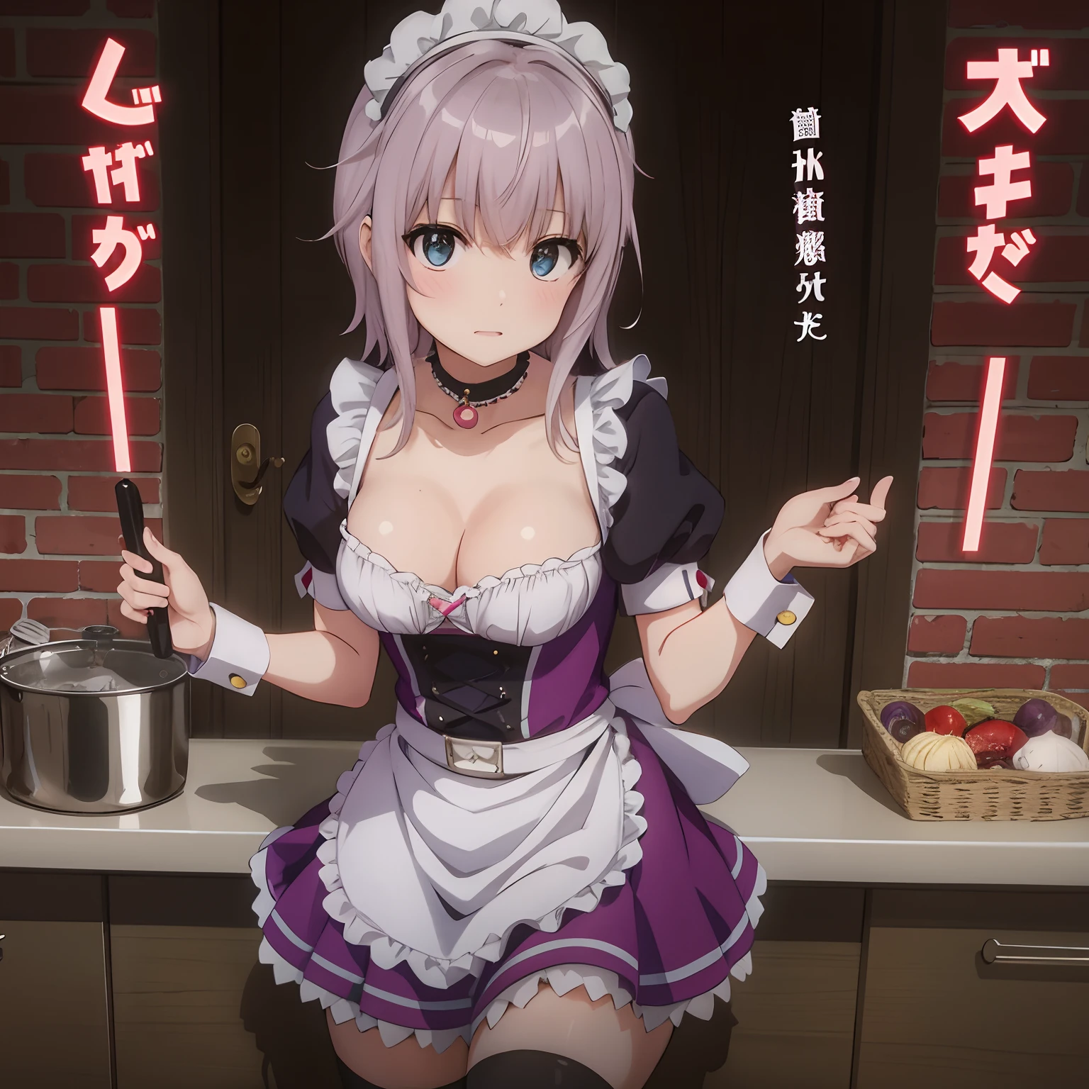 Toujo koneko, cabelo branco , orelha de gato