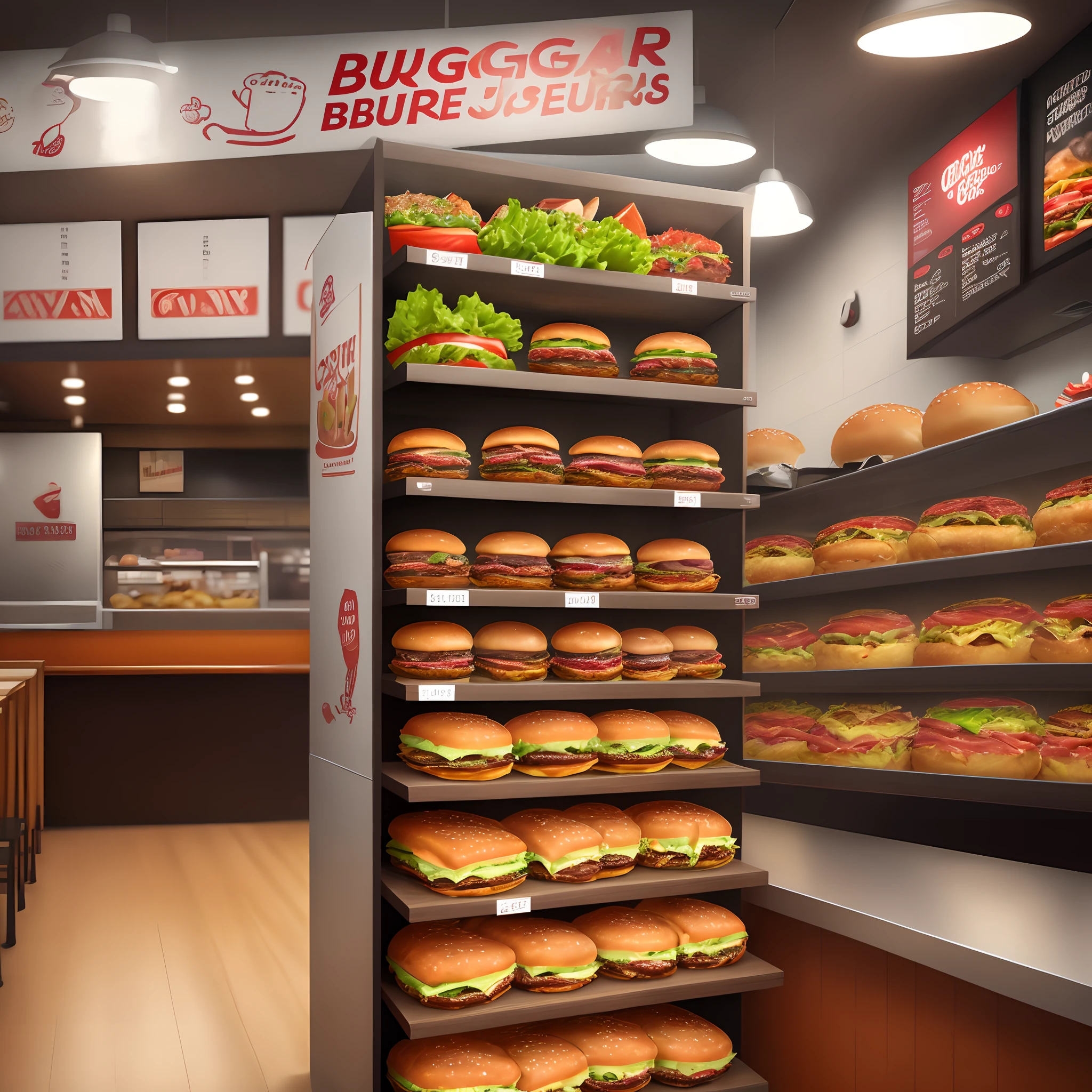 Create a corporate image ART of a burger joint whose name is cassava flavor
