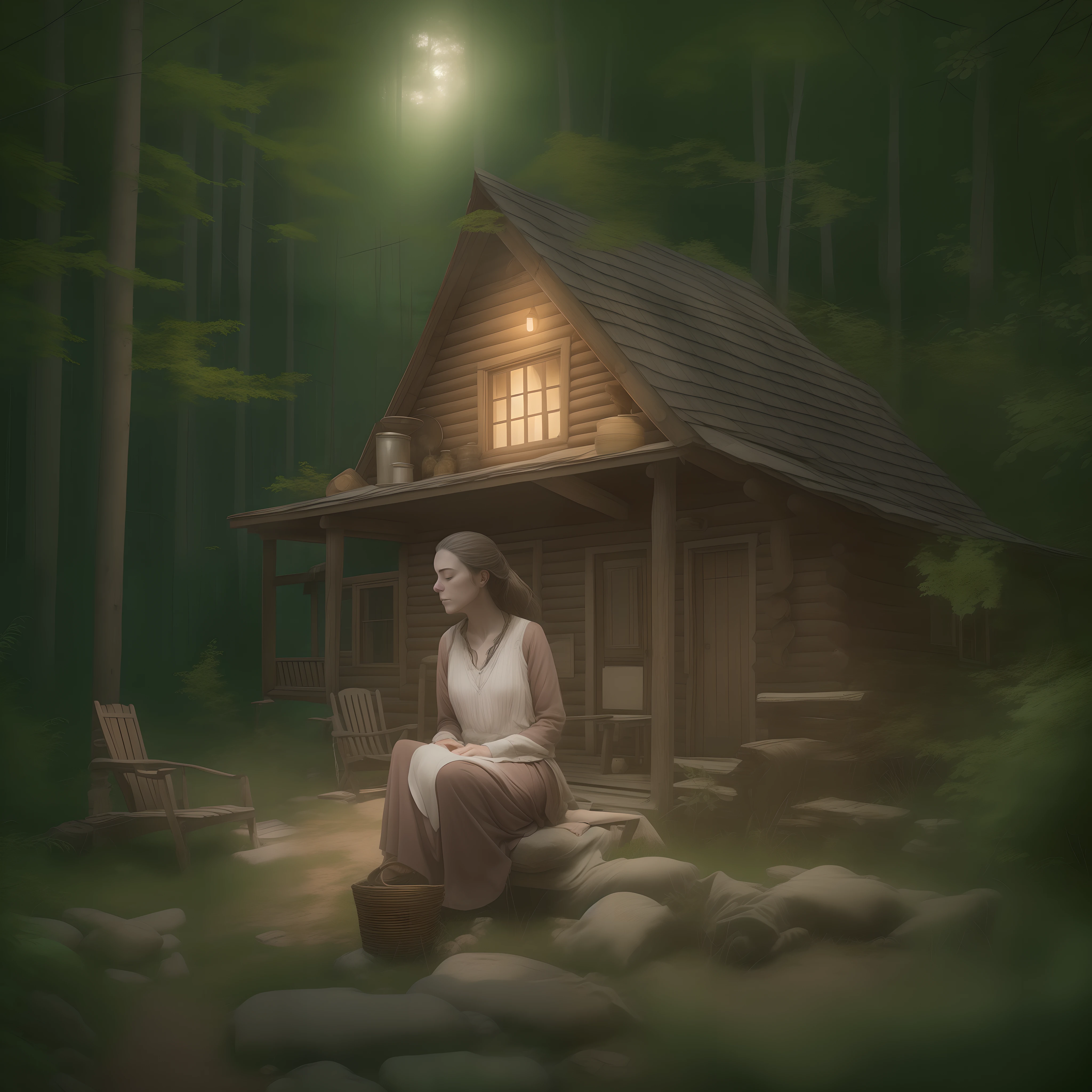 As the last notes faded, Jlah released the tension in her body. She was content and at peace. The journey ahead was uncertain, but this cabin was her sanctuary.