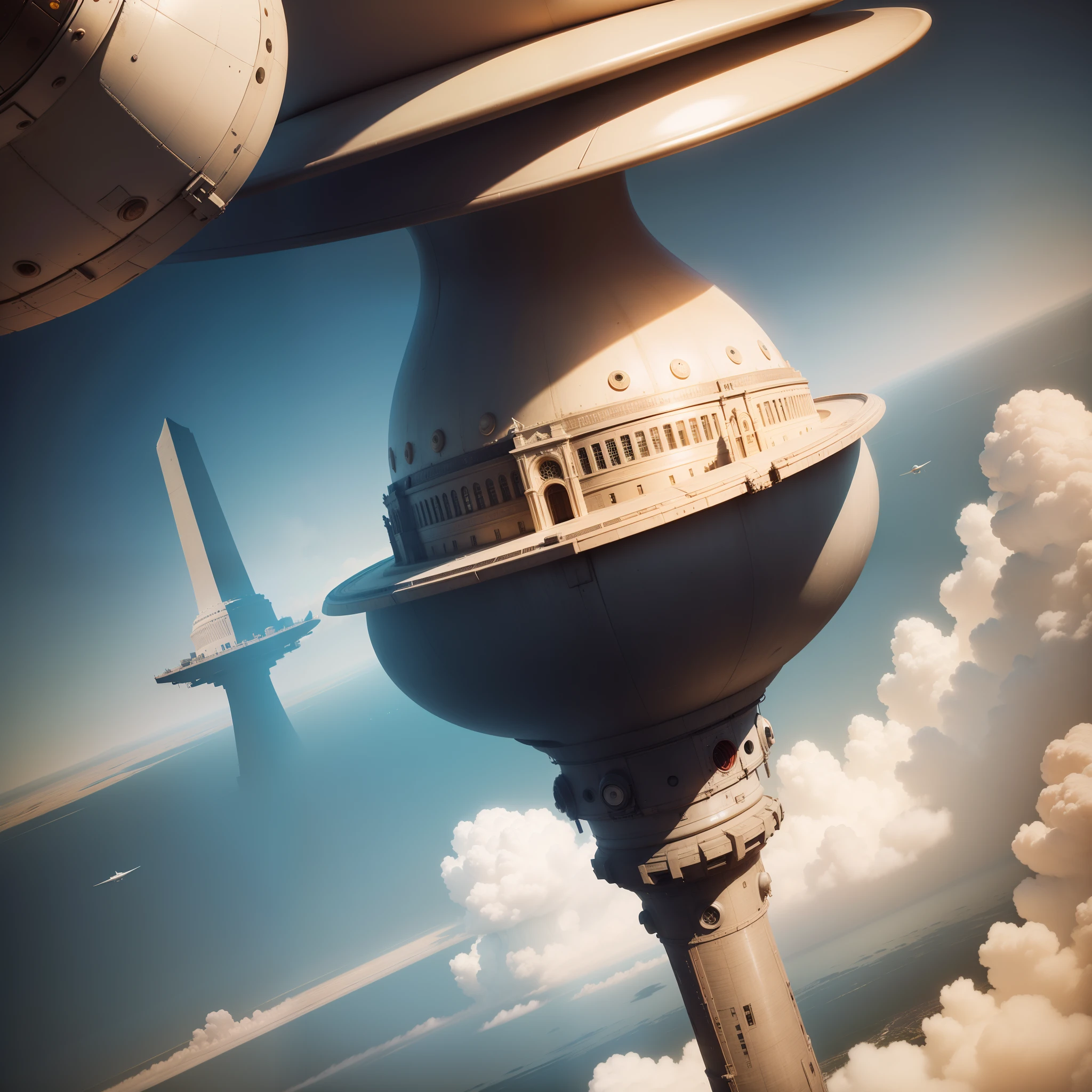 1952 flying saucers seen over Washington DC 8 to 12 objects shoewed up 1952 masterpiece, best quality, 8k, natural lighting,