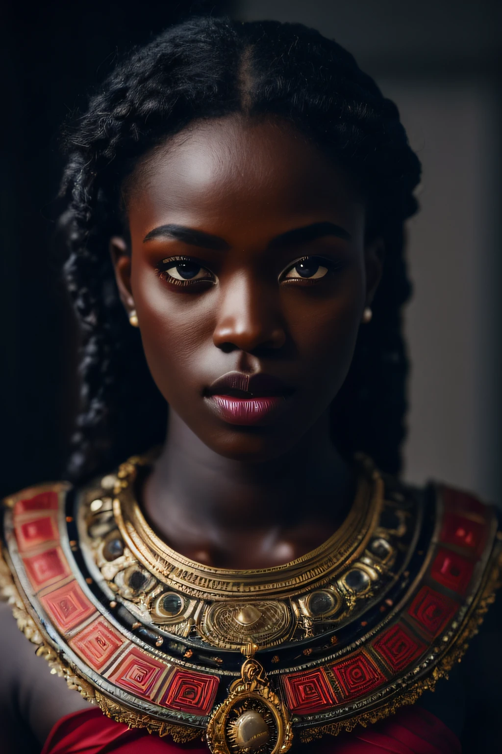 1 man, violet eyes, attractive face, well defined full body, dark skin tone In 4k, standing, Light, Cinematic lighting. photography, detailed symmetrical realistic face, black and red and gold roman warrior costume extremely detailed natural ruby, dark peach skin, red hair, masterpiece, absurdities, Nikon D850 Stock Photography, kodak portra 400 lens camera f1.6, extremely detailed, amazing orgy, fine details, hyper realistic texture, dramatic lighting, high quality, full resolution, sharp focus, extremely detailed, cinematic lighting, 8k UHD.