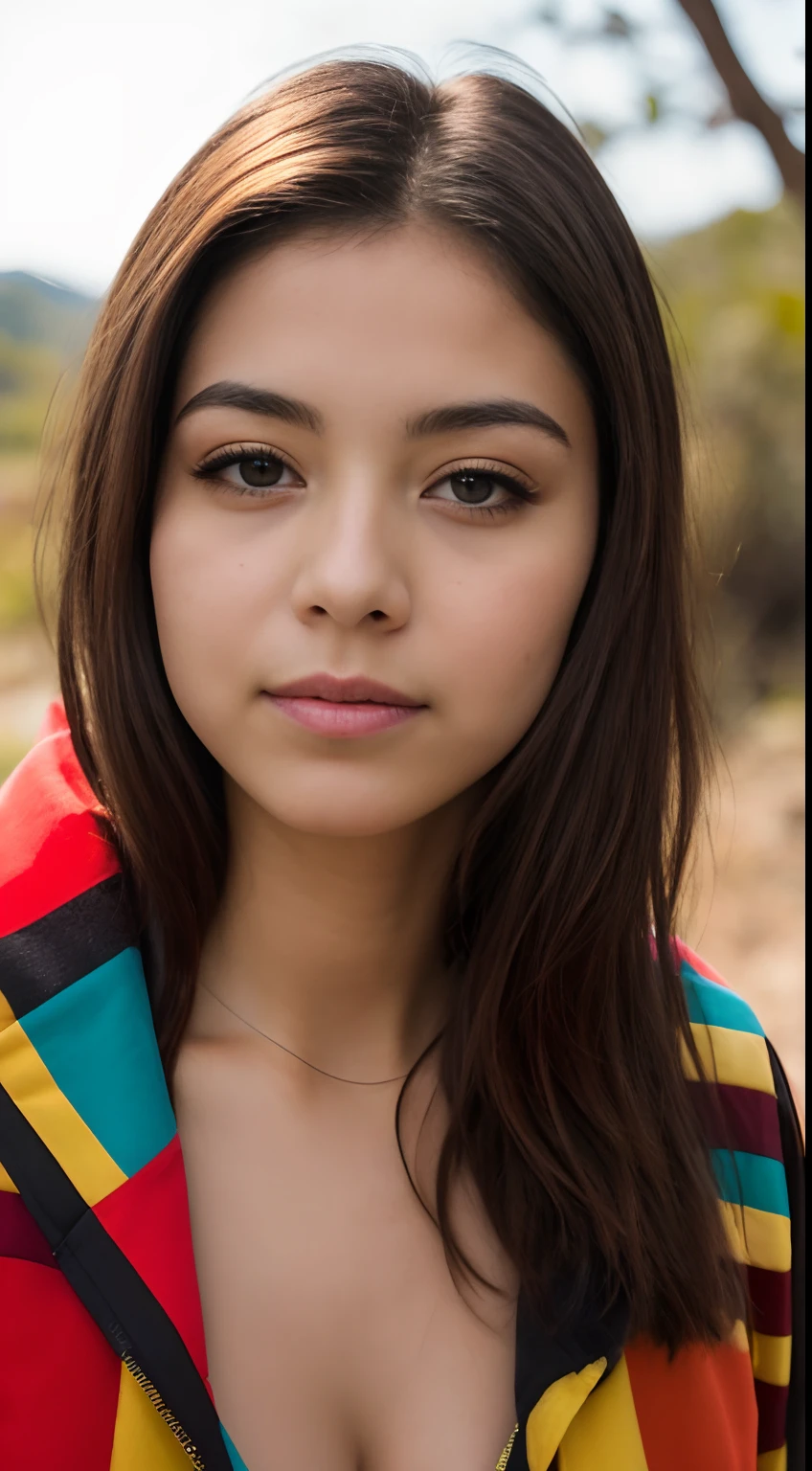 Foto RAW em sequencia, uma foto de uma adolescente anos, corpo inteiro, ar livre, vestindo roupa de frio, tempo nublado, rosto detalhado, planos de fundo detalhados , luzes naturais, HDR, foto realista, foto profissional, flerte com o espectador, visual sexy, fotorrealista, Linda, pele natural, 8k UHD, alta qualidade, filmic grain, Fujifilm XT3