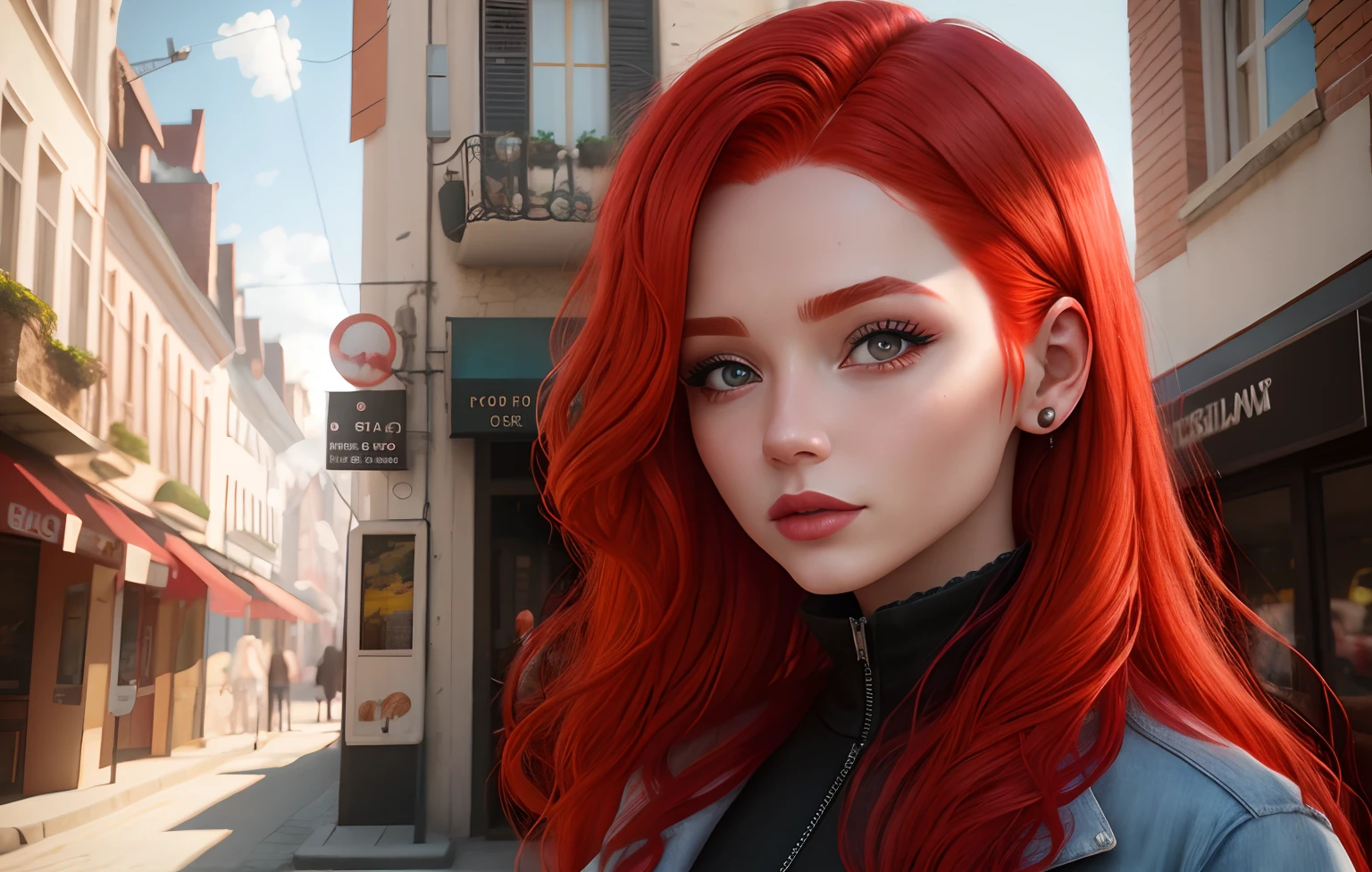 red hair, Woman , Surrealism, 8k, super detail