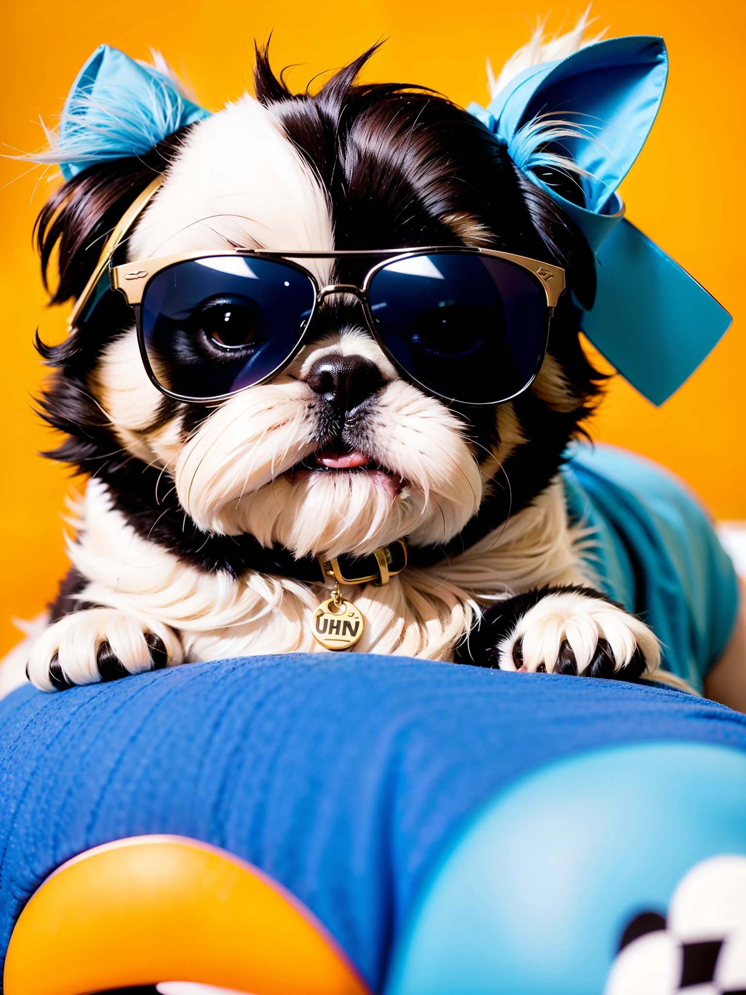 Watercolor Shih Tzu Wearing Sunglasses Digital Clipart, Shih Tzu Printable Nursery Room decor, Shih Tzu with Sunglasses Sublimation PNG