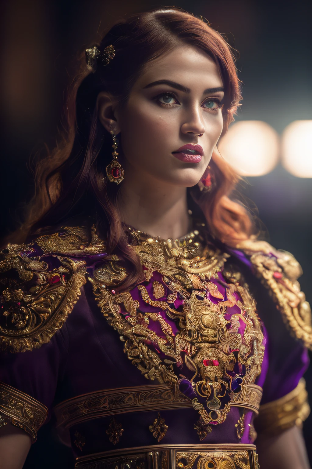 (male male model, (purple violet purple eyes), (red shaven face. (attractive, well-defined full body, 4k skin, stand up, Light), Cinematic lighting. photography, detailed symmetrical realistic face Shirt and Red and Gold Roman Costume with Ruby Jewels Extremely Detailed , Peach Skin, Auburn Hair, Masterpiece, Nonsense, Nikon D850 Stock Photography, Kodak Portra 400 F1.6 Lens Camera, Extremely Detailed, Incredible Orgy, Details fine, hyper realistic texture, dramatic lighting, high quality, full resolution, sharp focus, extremely detailed, cinematic lighting, 8k UHD.