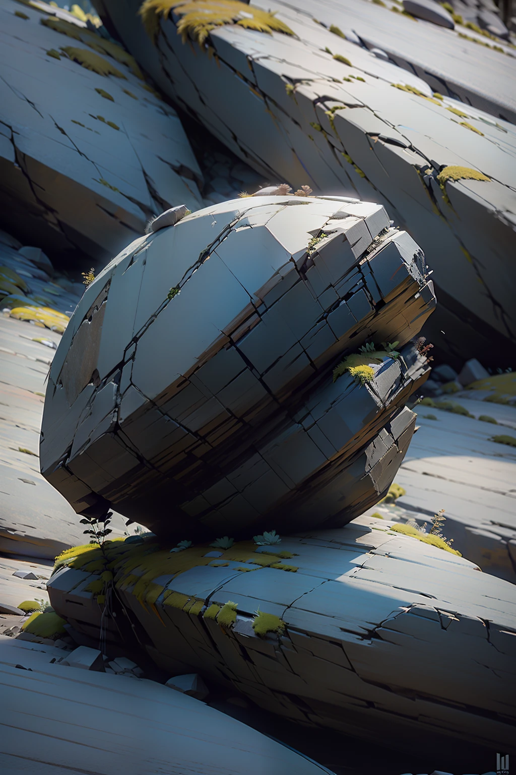 a close up of a rock with a black background, worked stone, high quality, render in unreal engine, on rock, rough rock