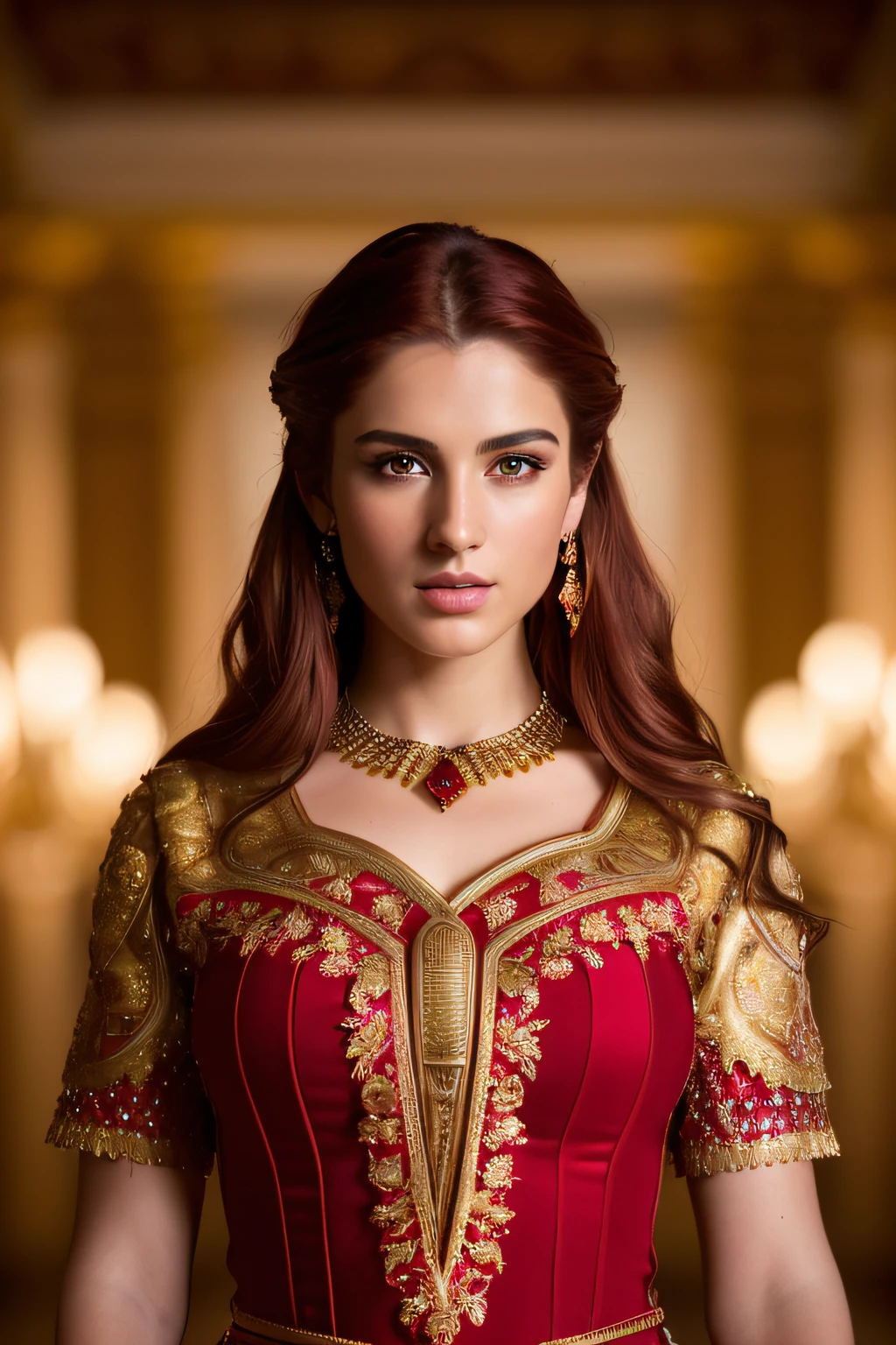 (model red European red male male, (eyes color brown red), (shaven face red red). (attractive, well-defined full body, skin in 4k, stand up, Light), The cinematic lighting. photography, realistic face symmetrical detailed. shirt european costume rome greek and red and gold roman costume with ruby jewelry extremely detailed , peach skin, Auburn Hair, master piece, absurdities, Nikon D850 Stock Photography, Kodak Portra 400 F1.6 lens camera, extremely detailed, amazing orgy, fine details, hyper realistic texture, dramatic lighting, high quality, full resolution, sharp focus, extremely detailed, cinematic lighting, 8k UHD.