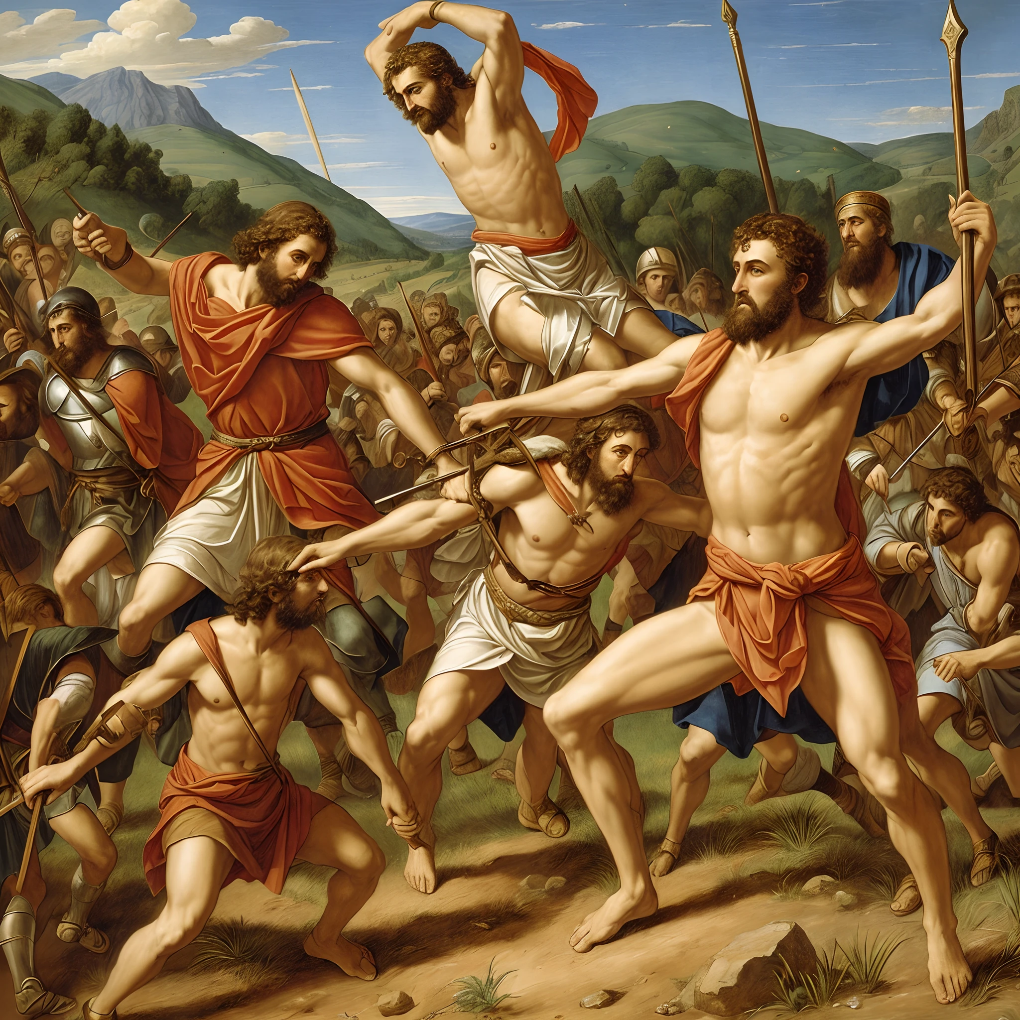 the battle of King David and the giant Goliath