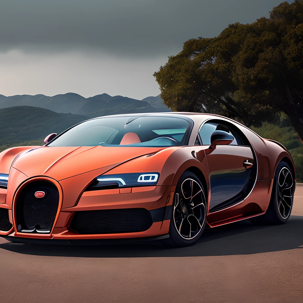 "A Bugatti car with cinematic lighting, soft cinematic light, Adobe Lightroom, Photo Lab, HDR, immense detail, photorealism, professional photography front camera, Hasselblad 1600f,dramatic lighting,dark palett,contoured shading,black background, and dark."