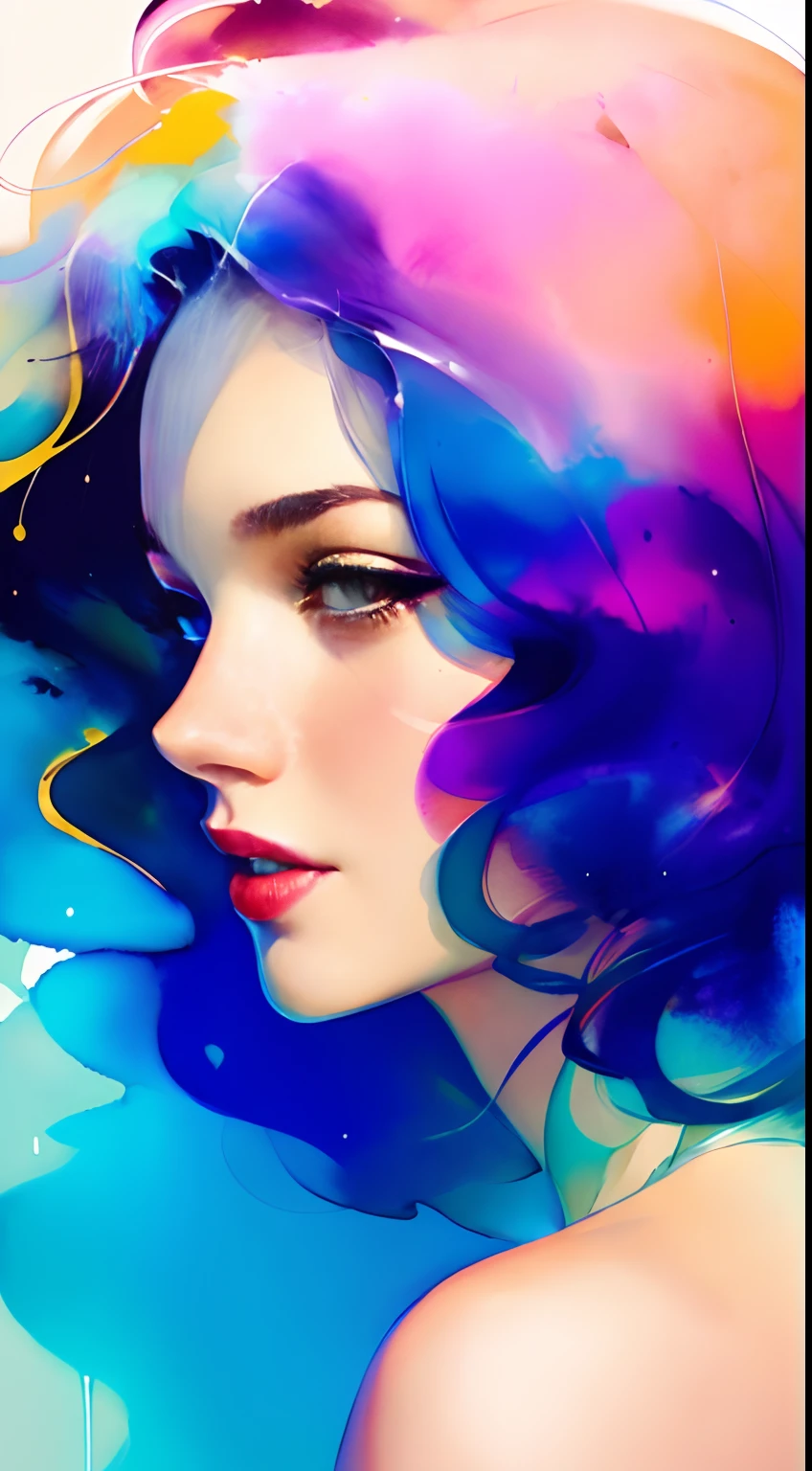 GIL ELVGREN a woman by agnes cecile, luminous design, pastel colours, ink drips, autumn lights