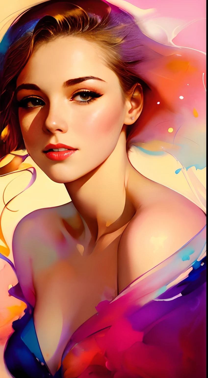 GIL ELVGREN a woman by agnes cecile, luminous design, pastel colours, ink drips, autumn lights