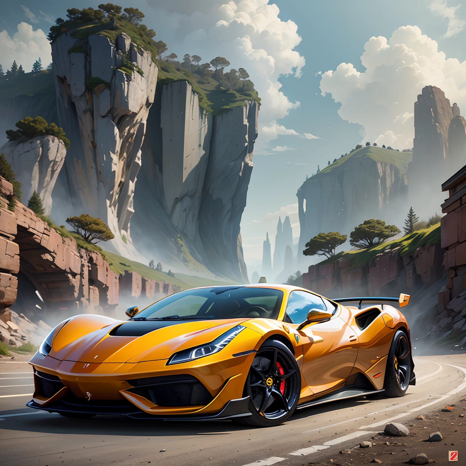 Illustrative image of a futuristic Ferrari