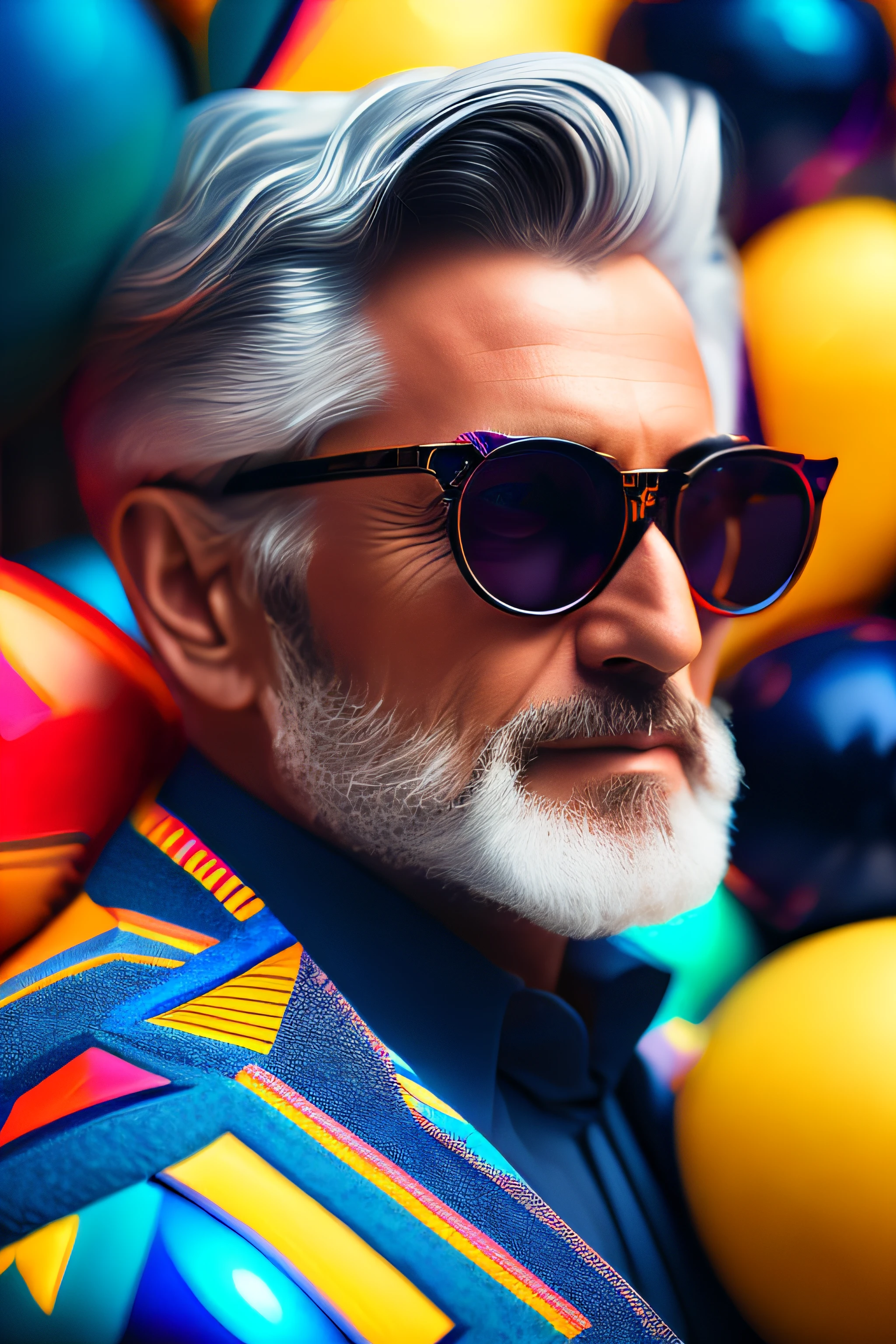 ( Full body Fashionista portrait of the middle-aged man from the 1950s with intricate modern bright colored polarized glasses), flufly cabelo clorful, smily expression, (fotografia digital extremamente detalhada: 1.2), Standing in the middle of the city, (((corpo inteiro))), imagem crua, analogical, Hasselblad, 50asa, f8, 12 millimeters, efeitos de brilho, Raios de Deus, handdrawn, prestar, 8k, octan render, Cinema 4D, liquidificador, Escuro, atmospheric 4k ultra detailed, cinematic sensual, foco nítido, humorous illustration, grande profundidade de campo, obra-prima, cores, 3d octane render, 4k, arte conceitual, trending in the artstation, hiper realista, cores vivas, Anel luminoso, extremamente detalhado CG unidade de papel de parede 8k, trending in artstation, trend in CGSociety, estilo Pop Art por Yayoi Kusama, intrincado, alto detalhe, Dramatic
, energia pura, light particles, scientific fiction