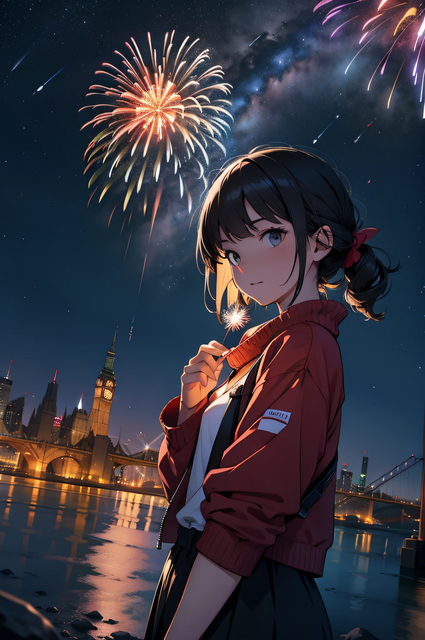 Fireworks in the night sky