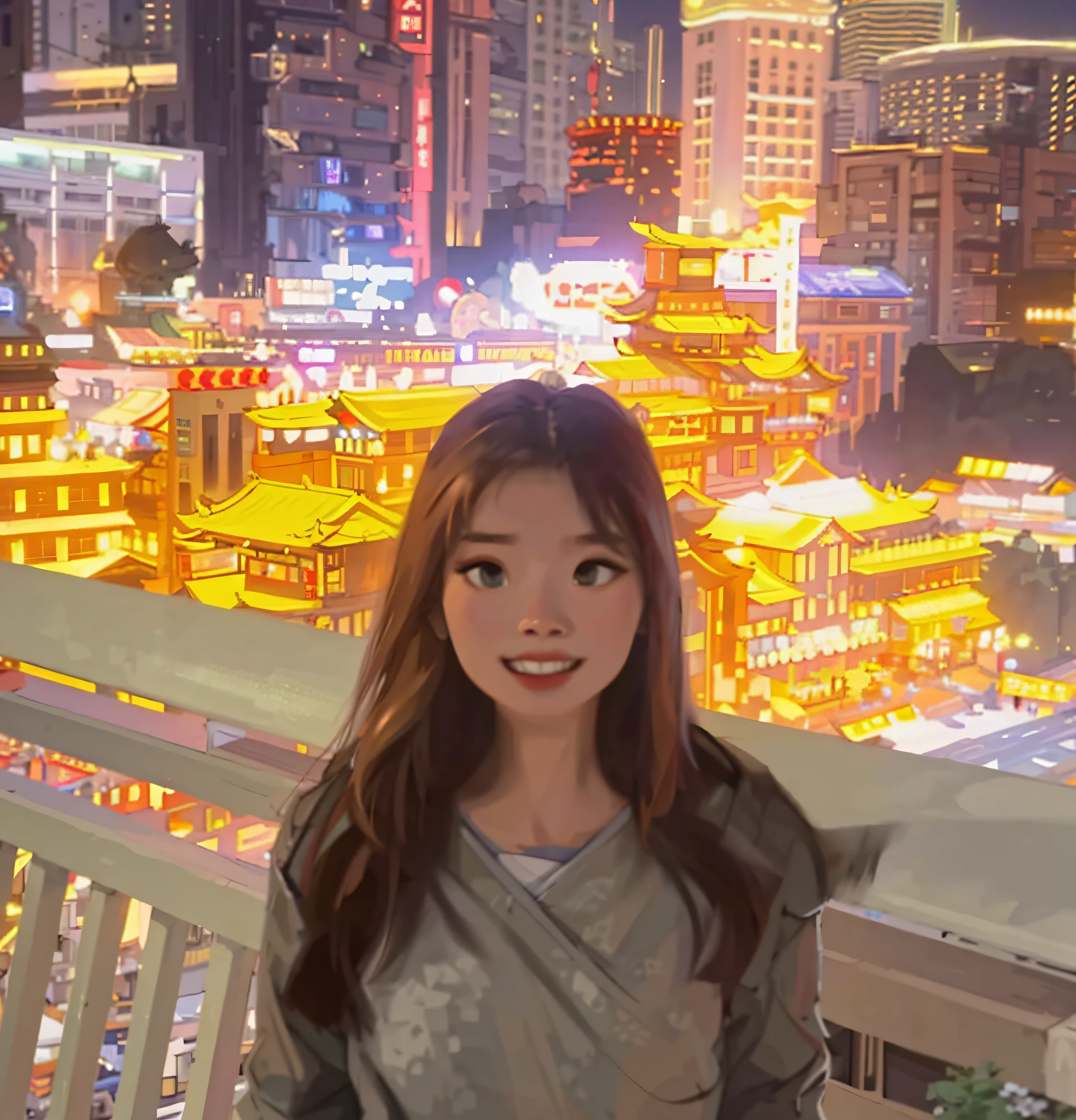 Arafeld woman standing on balcony overlooking the city at night, wenfei ye, Gemma Chen, xintong chen, yanjun cheng, xision wu, with glowing lights at night, Chinese girl, Zhang Wanting, YouTube video screenshots, chengyou liu, personal profile picture, Li Zixin, ruan jia beautiful!, profile picture 1024px