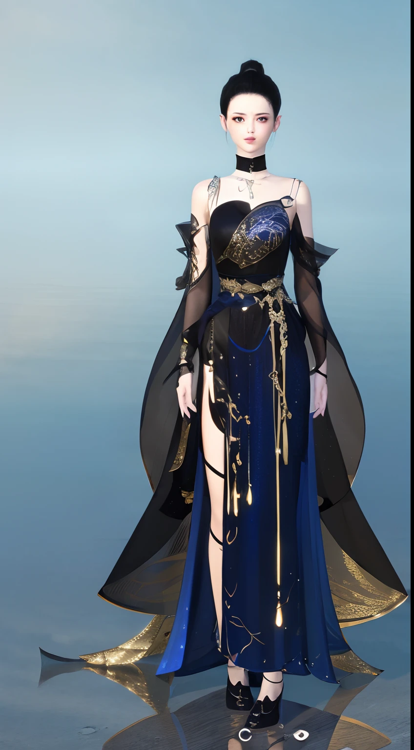 1 woman(beauitful face)、Full body standing painting,独奏,Transparent background,Game character costume design,Gorgeous dress、Sequins like fish scales,high detal,cinematic colorgrade,Ultra photo realsisim,Digital SLR,white backgrounid,Ultra-high resolution,Sharp focus,tmasterpiece,hdr,8K,(The is very detailed的 CG unified 8k 壁纸)