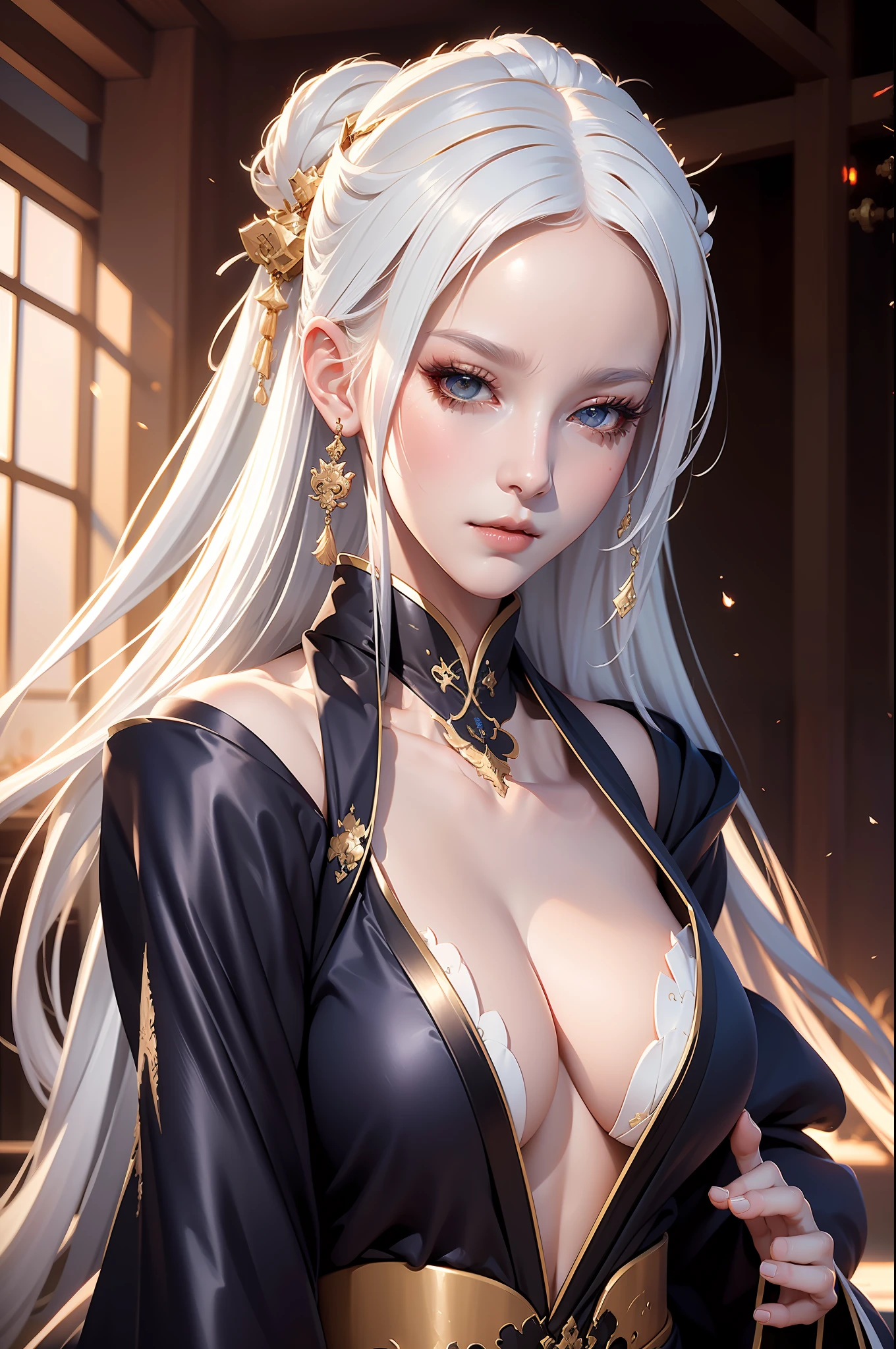 a close up of a woman with white hair and a white mask, beautiful character painting, guweiz, artwork in the style of guweiz, white haired deity, by Yang J, epic exquisite character art, stunning character art, by Fan Qi, by Wuzhun Shifan, guweiz on pixiv artstation