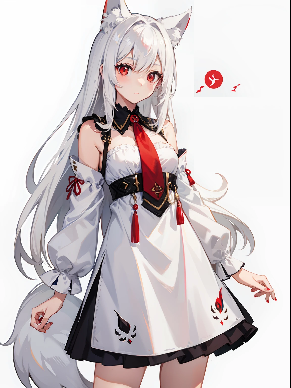 chiquita, White hair, red eyes, Fox Maiden, shift dresses