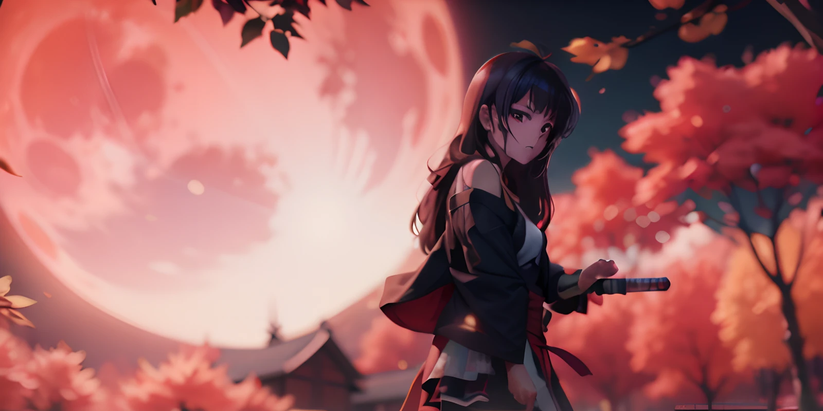 Anime girl with a sword before the full moon, style of anime4 K, Anime wallpaper 4 k, anime wallpaper 4k, 4k anime wallpapers, Anime style. 8K, Anime art wallpaper 4 K, Anime art wallpaper 4k, Anime art wallpaper 8 K, Badass anime 8 K, 4k manga wallpapers, anime styled digital art, 3D1 girl in anime style, Solo, full bodyesbian, (Masterpiece:1.21), (Best quality:1.2), Colorful, (illustration:1.2), (Cinematic lighting:1.1)，((4K,Masterpiece,Best quality))，tmasterpiece, Best quality at best, 1girll, 独奏,, default_dress, -- AR 9:16 Nahida_Genshin -- Anime best quality，超高分辨率，（真实感：0.25），highest masterpiece，1girll，Kpop idol，Close-up of a woman holding a Japanese katana before the full moon, from kenshin，Prepare the knife，Hold the hilt，Black knife handle(Masterpiece), (Ultra-detailed), (illustration), (&quot;the Supernatural Nexus, Radiant&quot;:1.2), (Masterpiece),  (illustration), anime movie backgrounds, (offcial art: 1.49), photogenic location design, Argentine autumn forest[, trending on artstationh::0.4], absurdres se, art  stations:2.5, octane，((4K,Masterpiece,Best quality)),Ayamura Kenshin, with brown eye，teens girl，higurashi, Also，Red long-haired，indifferent，sneering，Cut off the past，The expression of the executioner，anime bullet vfx, anime vfx, rias gremory，Cut off the past，anime styled 3d，Wallpapers， The genius of Quilz, praise the blood moon, Uchiha Itachi