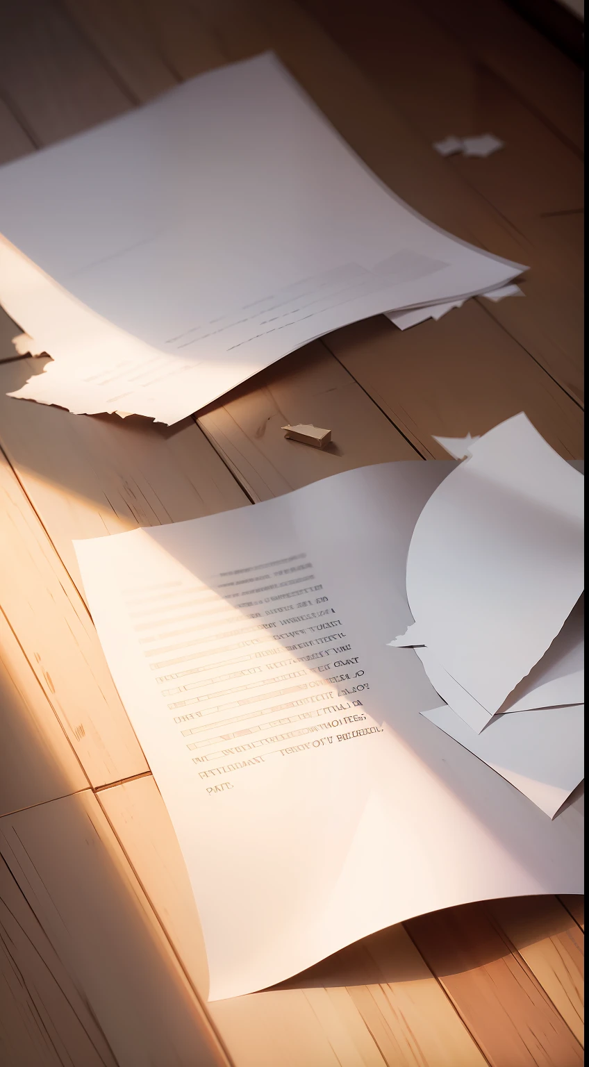 A torn piece of paper, on the floor.