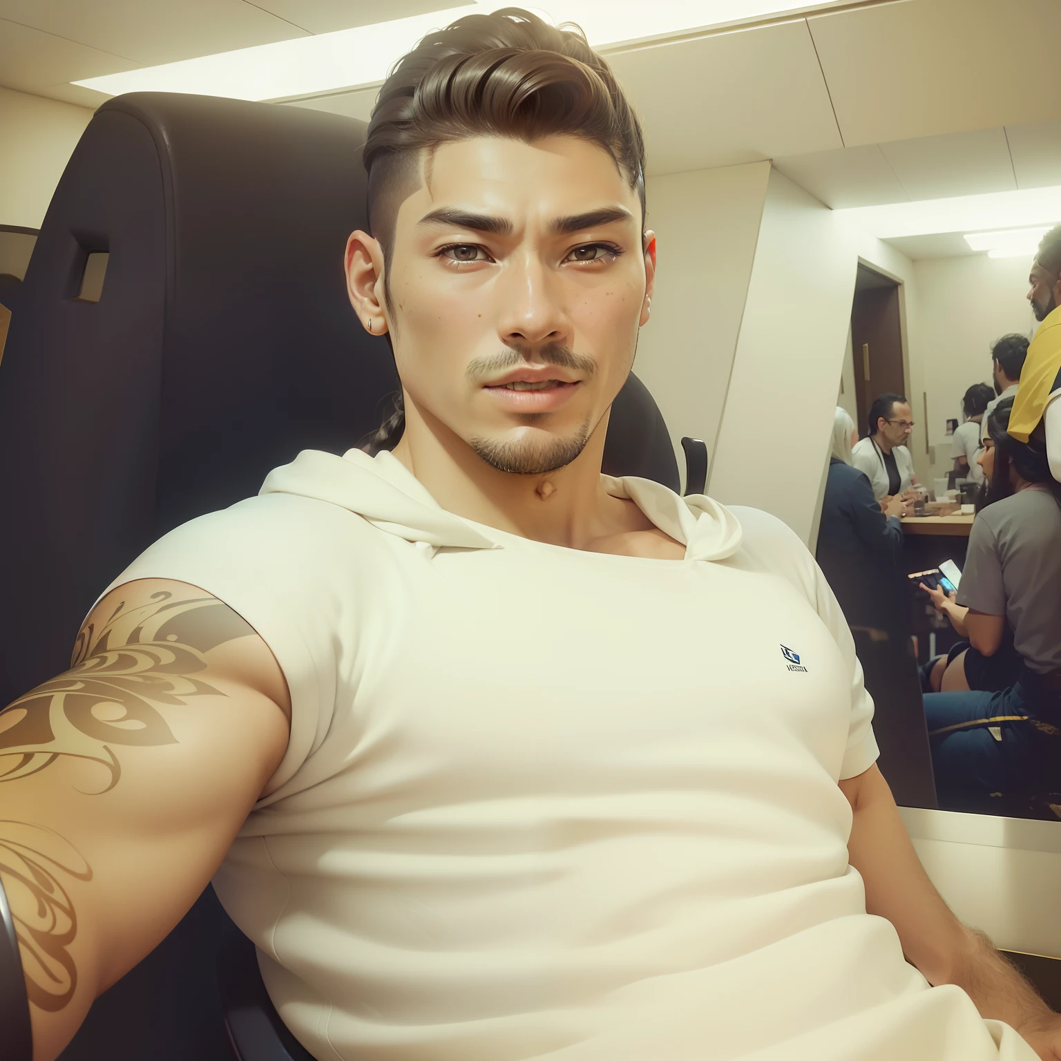 (obra-prima), (melhor qualidade), (realista, fotorrealista: 1.2), Ultra-detailed physical rendering, 鎖骨, cabelo castanho, ((mais alta qualidade, 16k, textura altamente detalhada do rosto e da pele,