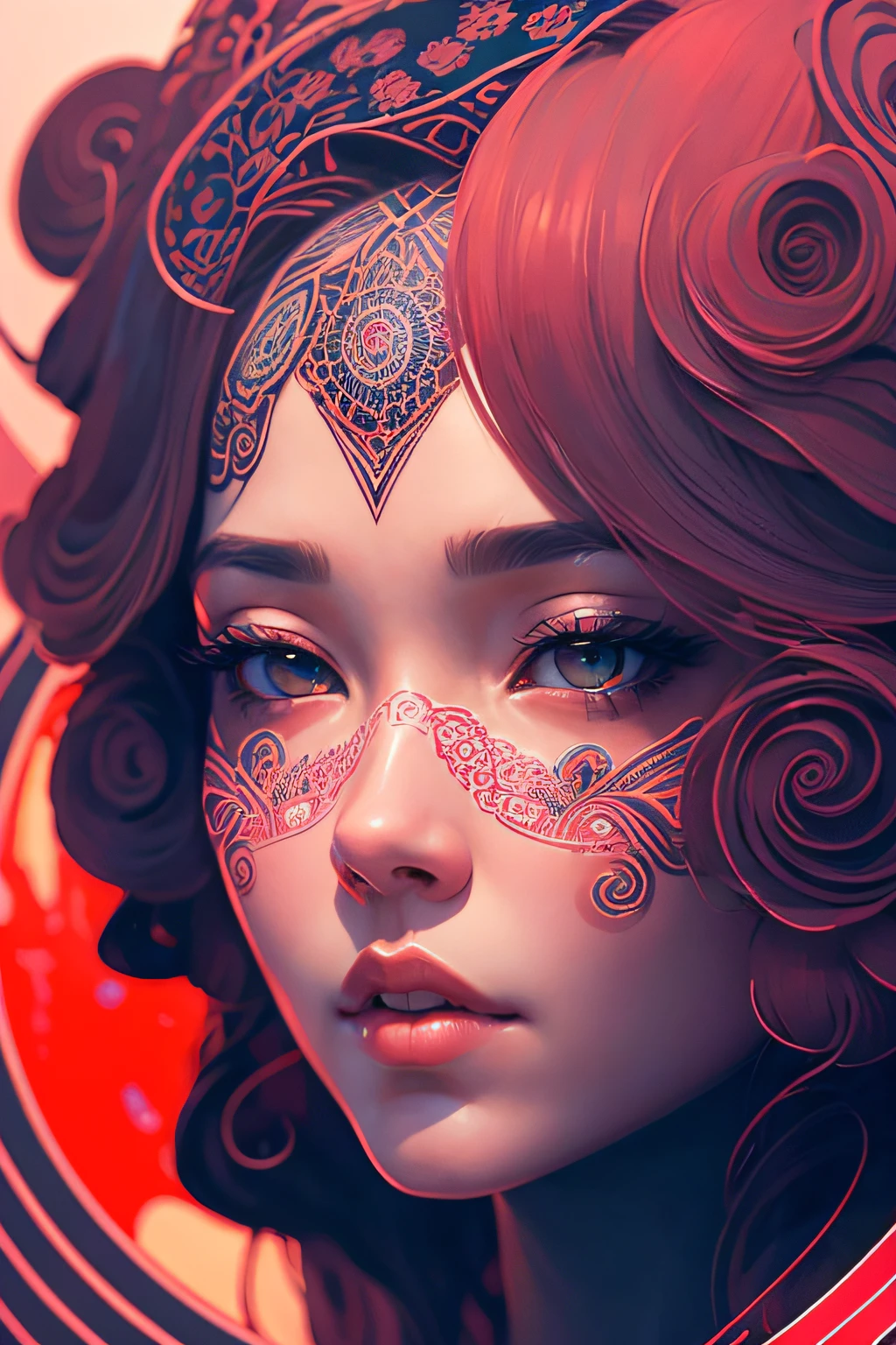 サイボーグ,1girl,official art, unity 8k official art, unity 8k wallpaper, ultra detailed, beautiful and aesthetic, masterpiece, best quality, (zentangle, mandala, tangle, entangle), extremely detailed, dynamic angle, cowboyshot, the most beautiful form of chaos, elegant, a brutalist designed, vivid colours, romanticism, by james jean, roby dwi antono, ross tran,