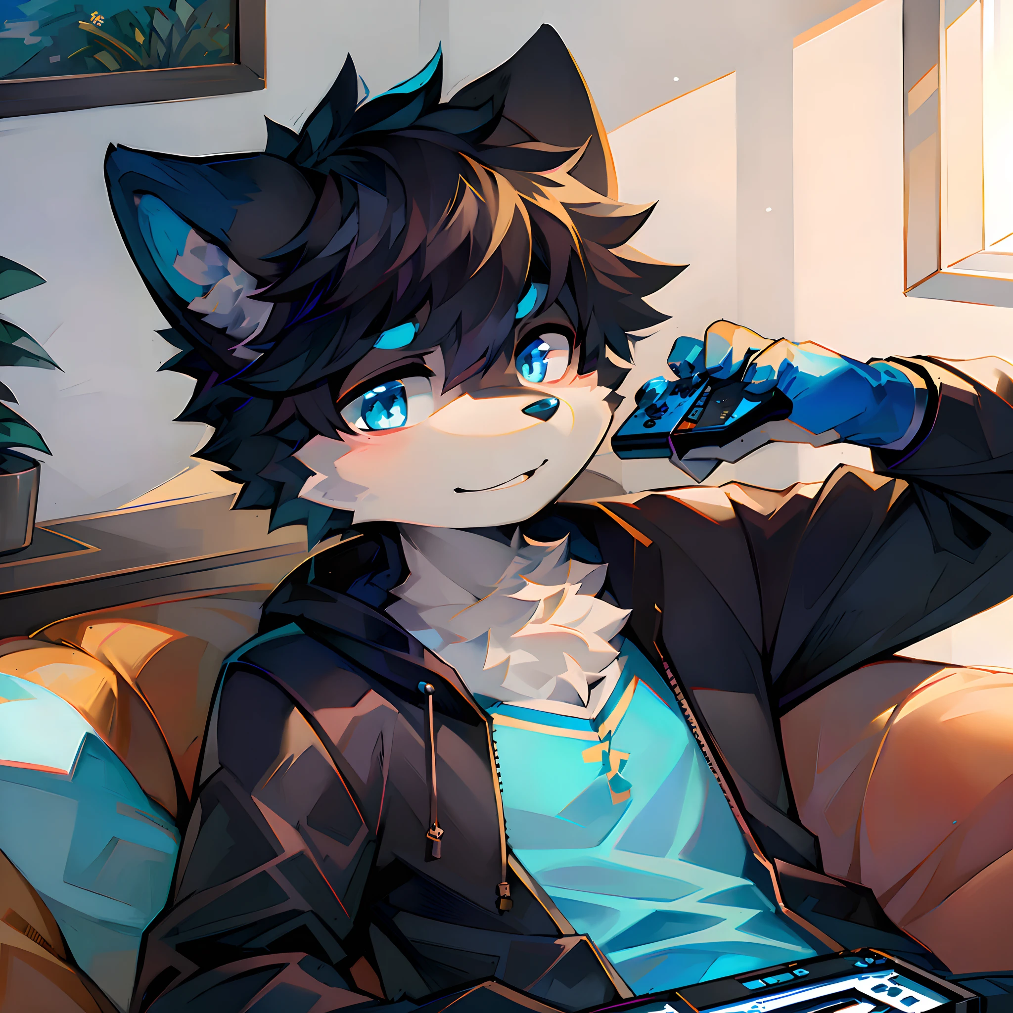 blue colors,eyes with brightness,high saturated