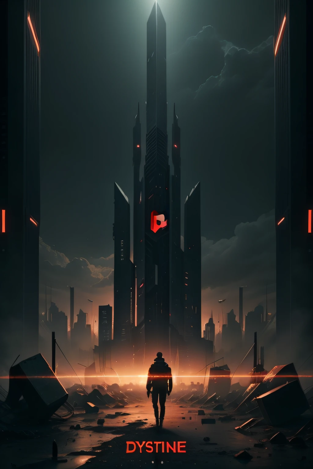 make a dystopia logo, youtube channel, dark