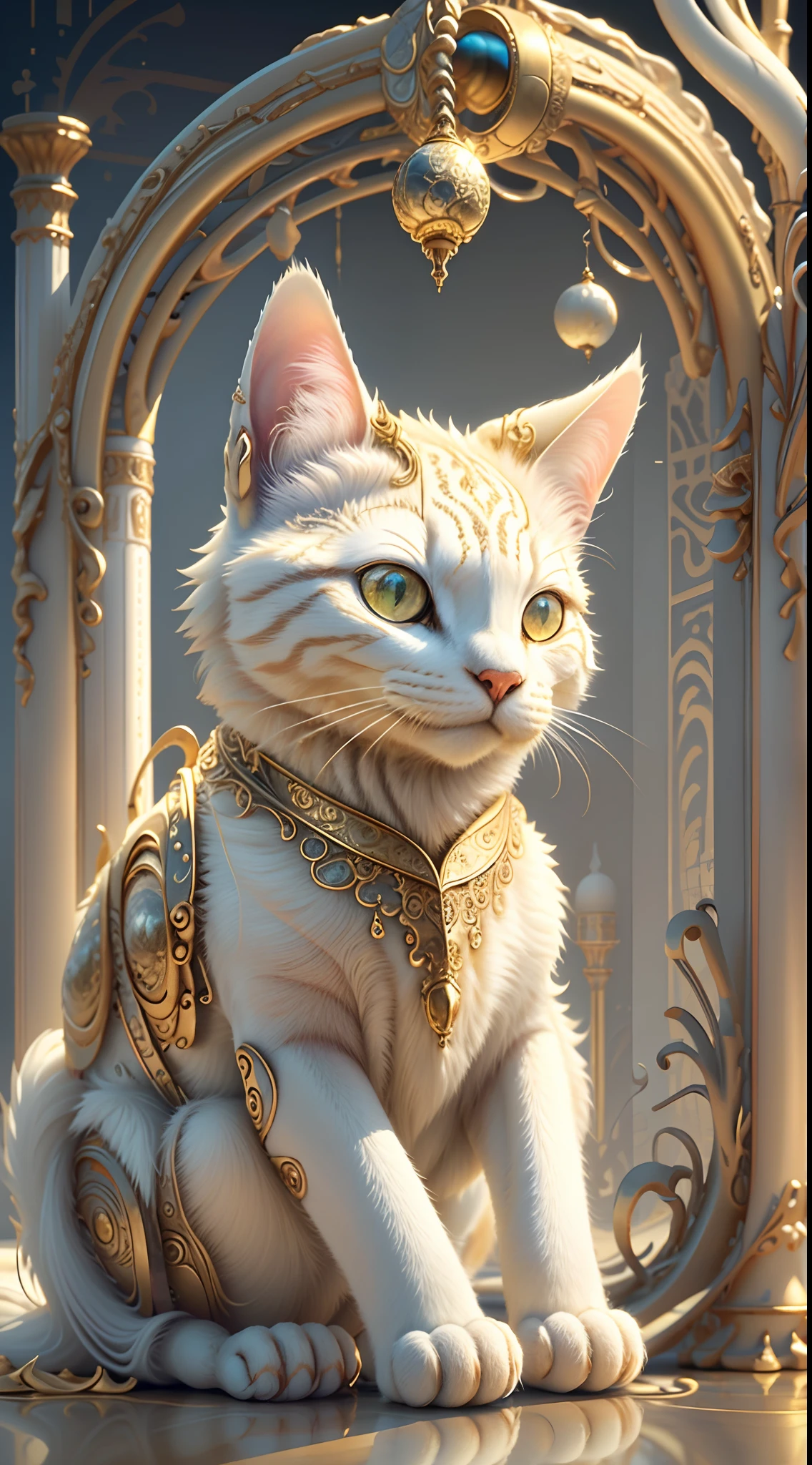 Ivory Gold AI Psychedelic magic,catss，cleanness，brightly