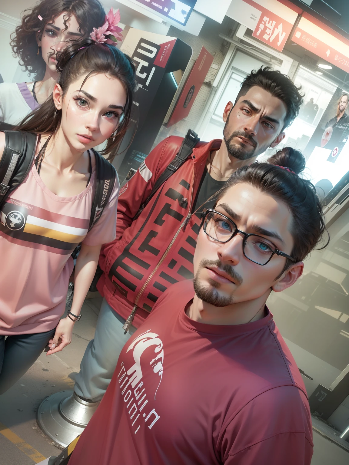 Change background futuristing realistic face 4K quality