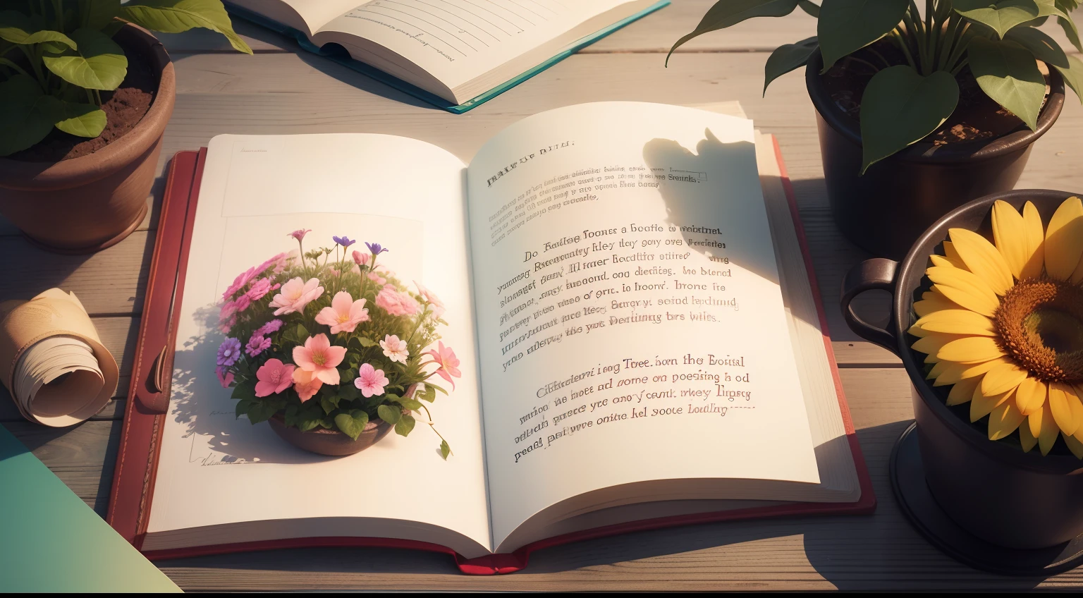 writing poetry by seeing beautiful things around, flowers, plants, butterflies.