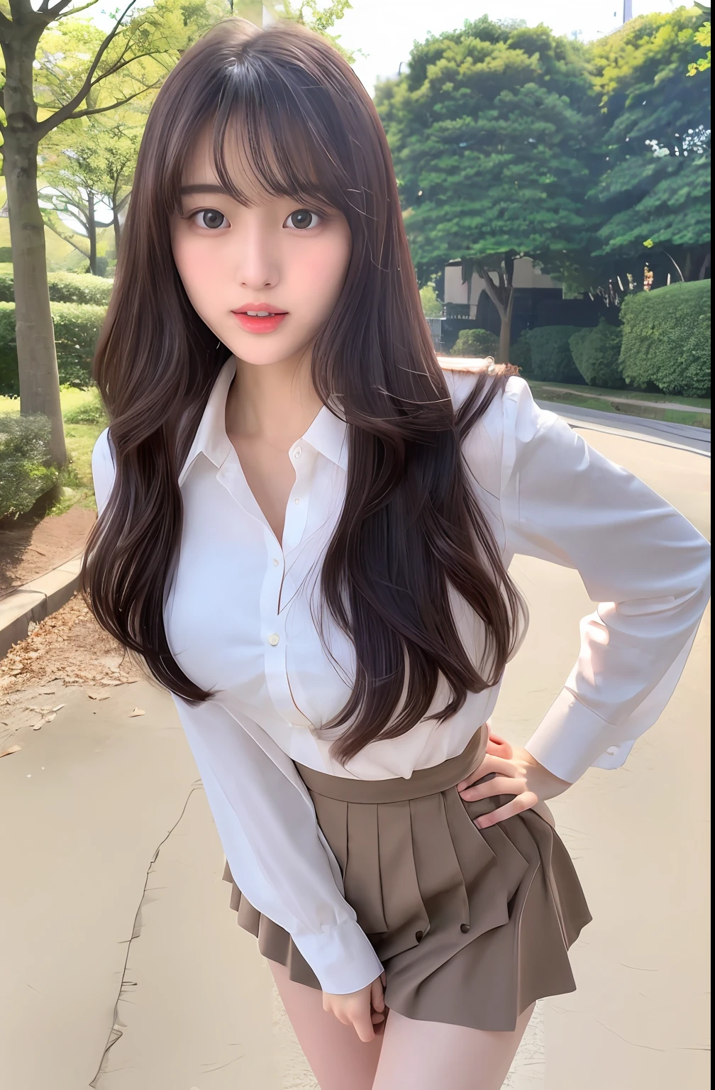 Close up portrait of woman walking in park in uniform、Japan Person Model、Young Sensual Gravure Idol、Young cute gravure idol、Realistic Young Gravure Idol、Realistic sensual gravure idol、Young gravure idols、sophisticated gravure idol、奈良美智、Young skinny gravure idol、beautifull asian girl ever、oppai、full body Esbian、clong legs、Flip up the skirt yourself、Show your pants、Skirt flipping、Turn it over yourself、Show your pants、white panties、Pubic hair shows through、Taking off pantie、Show panties in white panties、Putting Hands in Pantys、I'm masturbating、String bread、Pull up your skirt to show your panties、Exposed panties、white panties、String bread、Sexy and highly detailed CG Unity 8k wallpaper、top-quality、ultra-detailliert、masterpiece、realisitic、Photo Real、extremely detailed cute girl、20yr old、(skirt rift)、((skirt lift by yourself))、Black panties、panties focus、red blush、cparted lips、looking at the viewers、Semi-body shot、Wearing a ruffled shirt、(Large crowds)、(Crowded city)、bluntbangs((top-quality、8K、masterpiece:1.3))、Focus:1.2、Perfect Body Beauty:1.4、s ass:1.2、(Layered Haircut:1.2))、(Sateen、Street:1.3)、Bandeau Dress:1.1、Highly detailed facial and skin texture、Delicat eyes、二重まぶた、Whitened skin、length hair、(with round face:1.5)