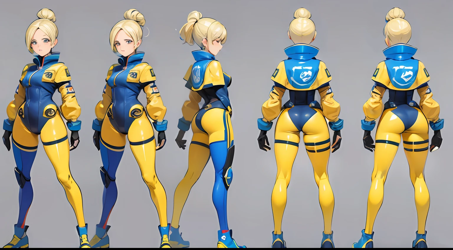 masterpiece, Anne-Marie Alto as space cadet, golden suit, detailed face, fullbody, character sheet, many items, many details, different angles, different poses